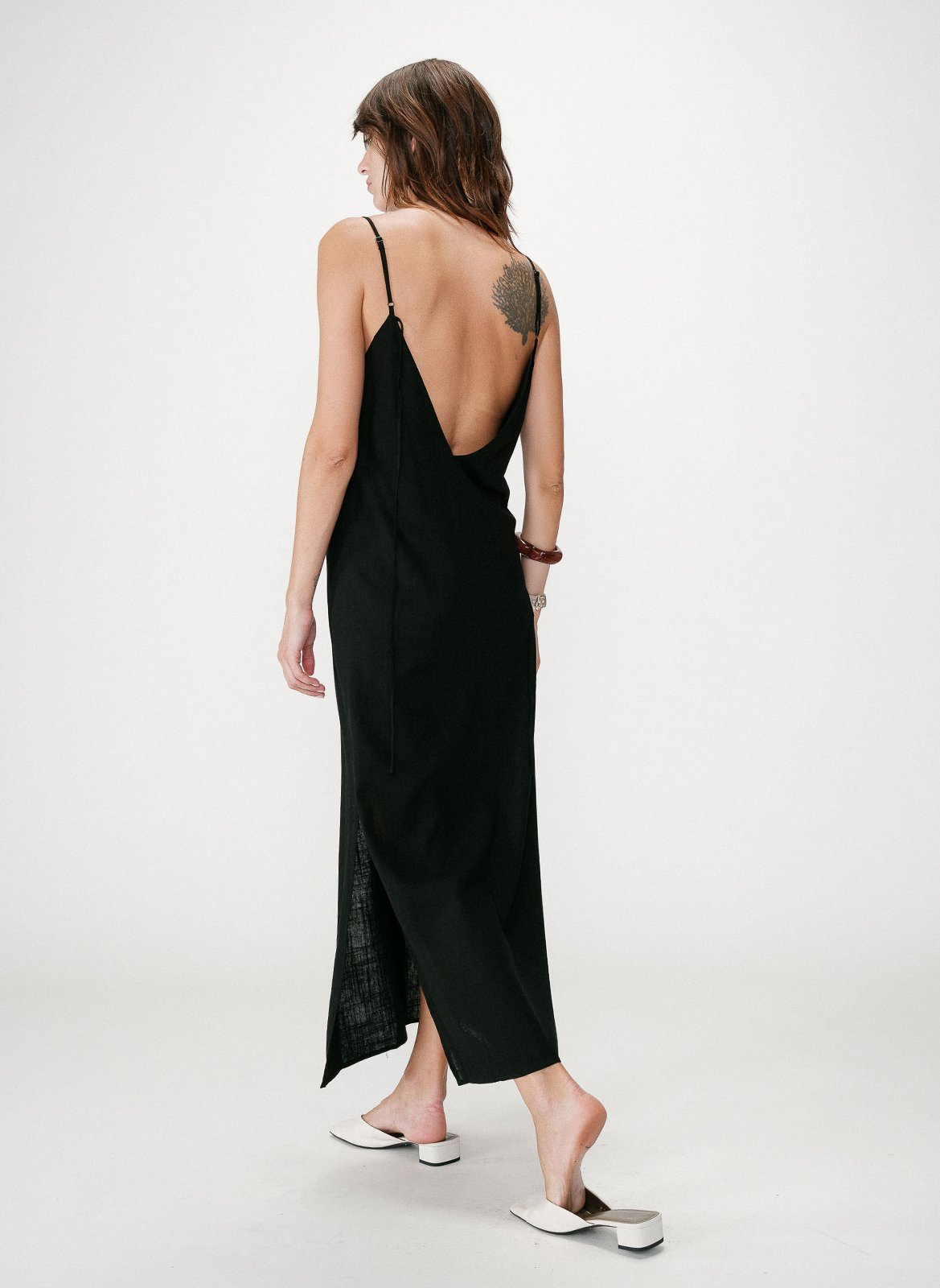 Robe longue col V  GRACE ET MILA Noir