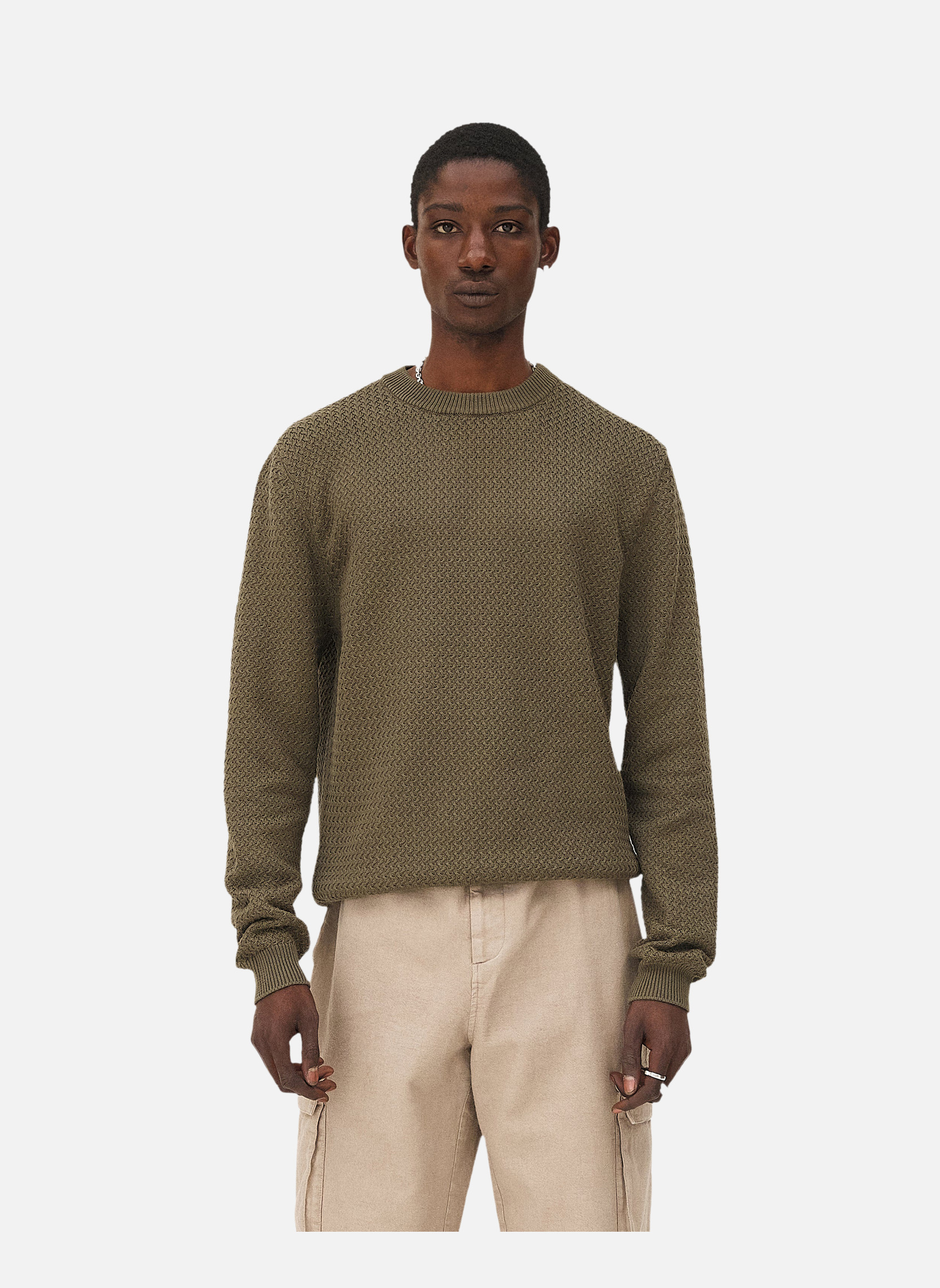 Long-sleeved polo in khaki ROMA Noyoco Green