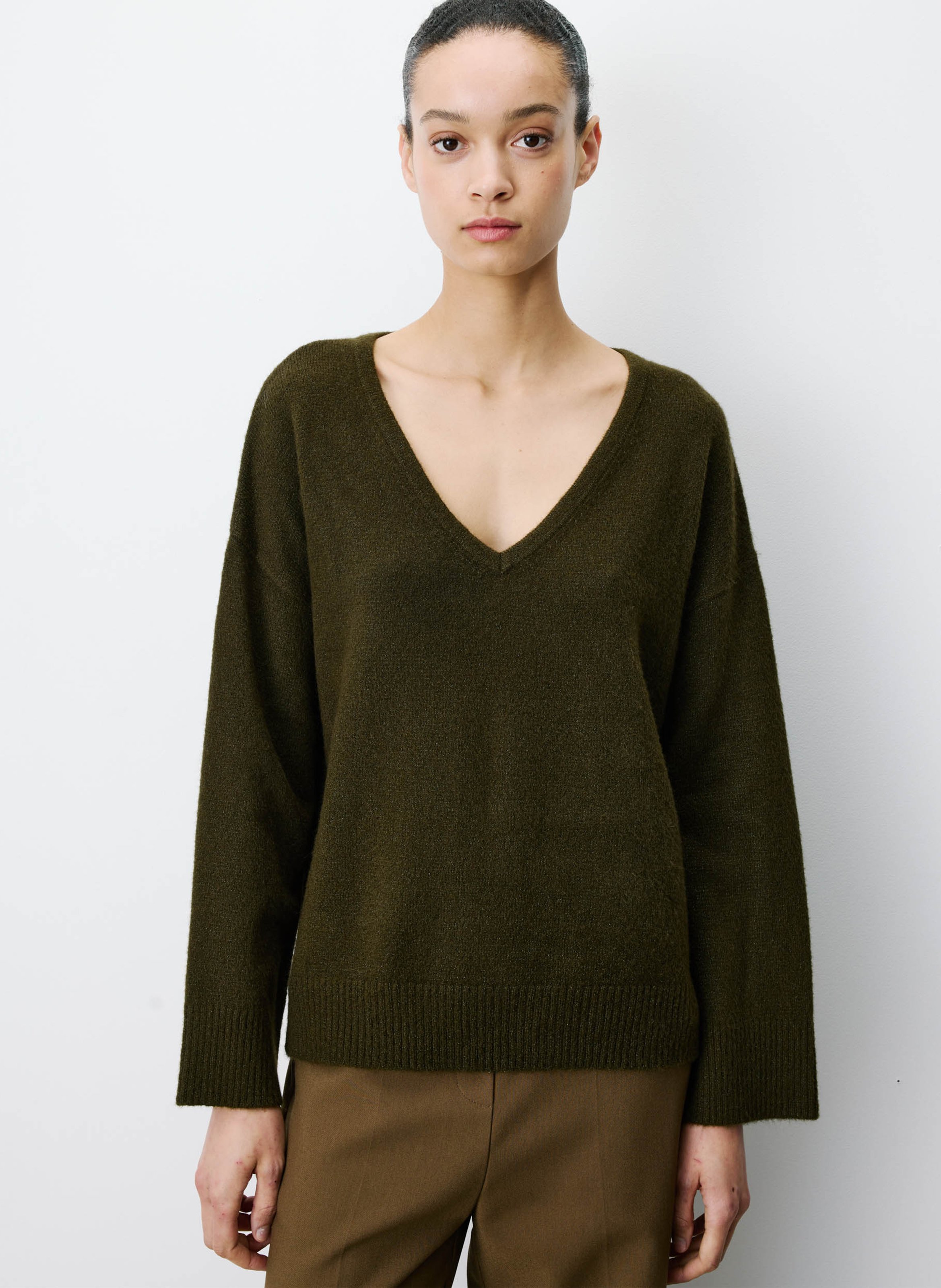 Oversized gebreide trui met V-hals GRACE ET MILA