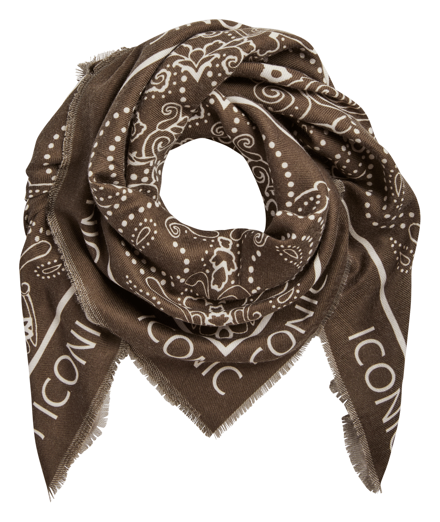Foulard en imprimé bandana PIECES Marron