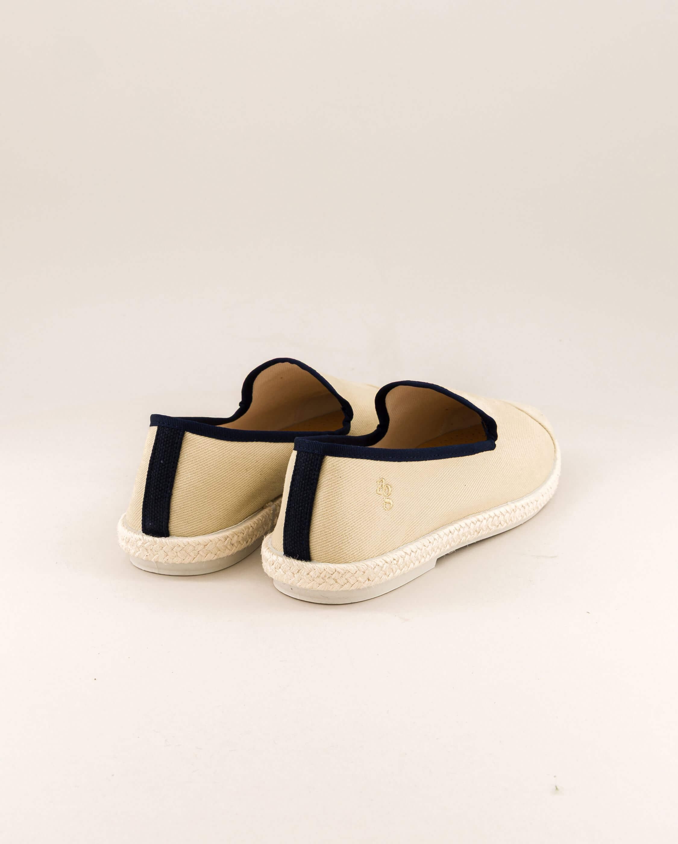Men's espadrilles, beige cotton navy ANGARDE Beige