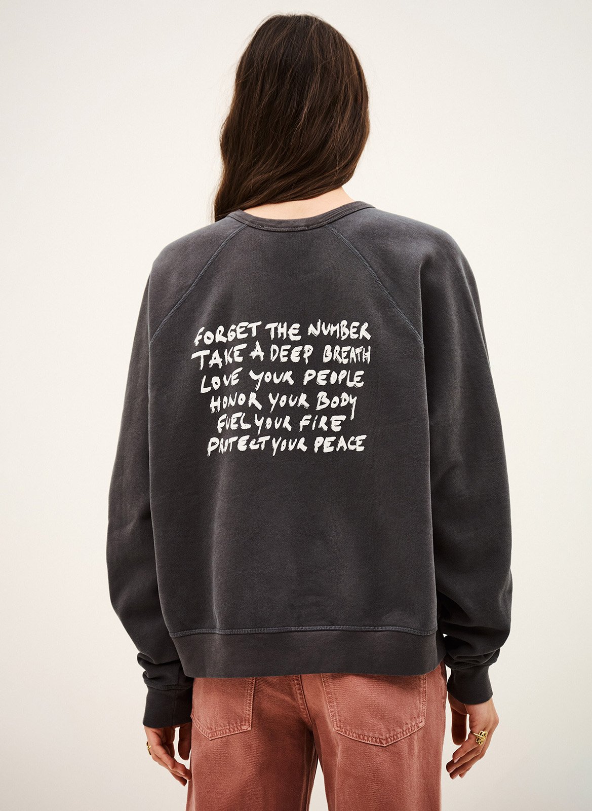 Weites Rundhals-Sweatshirt aus Baumwolle BA&SH Schwarz