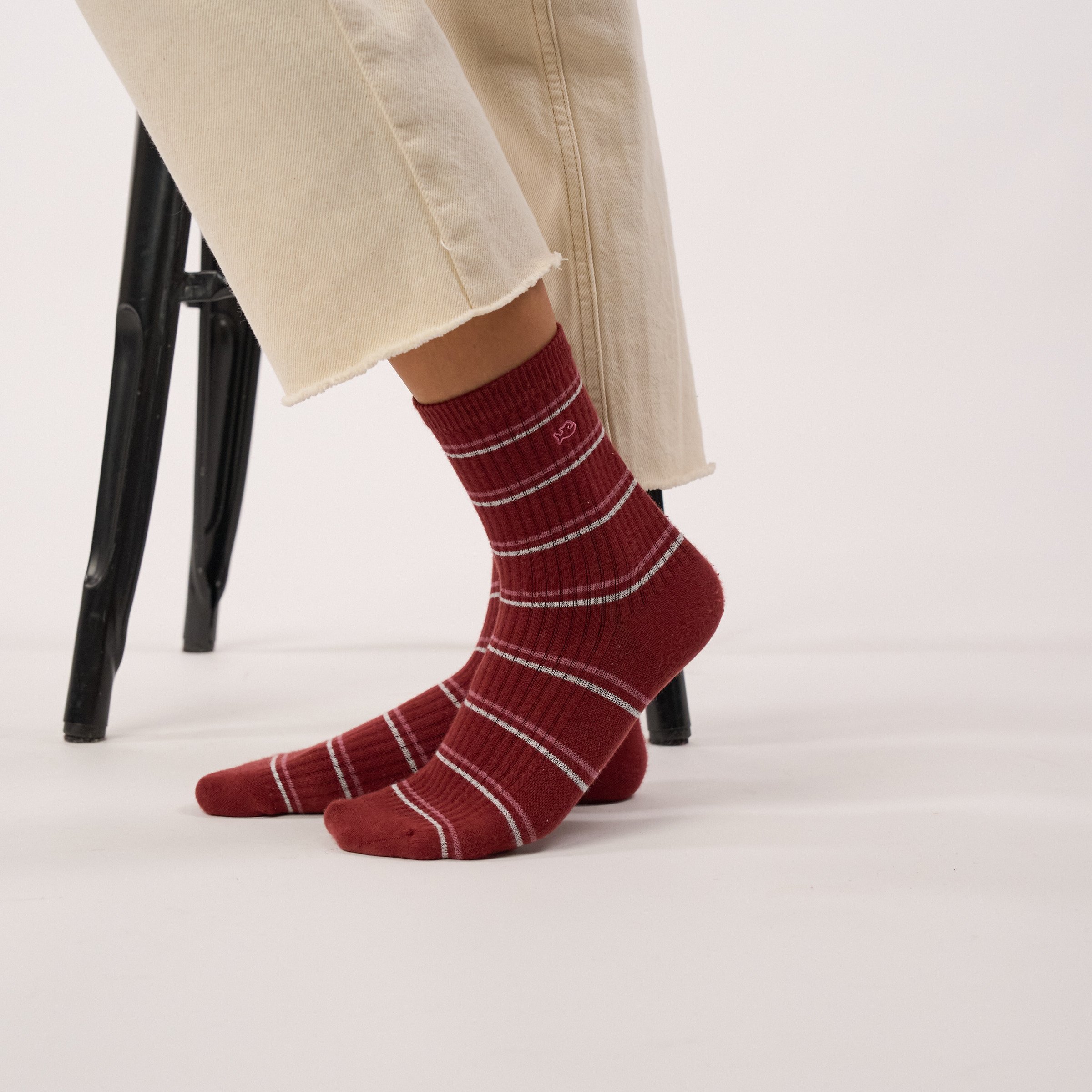 Combed cotton striped socks BILLYBELT Red
