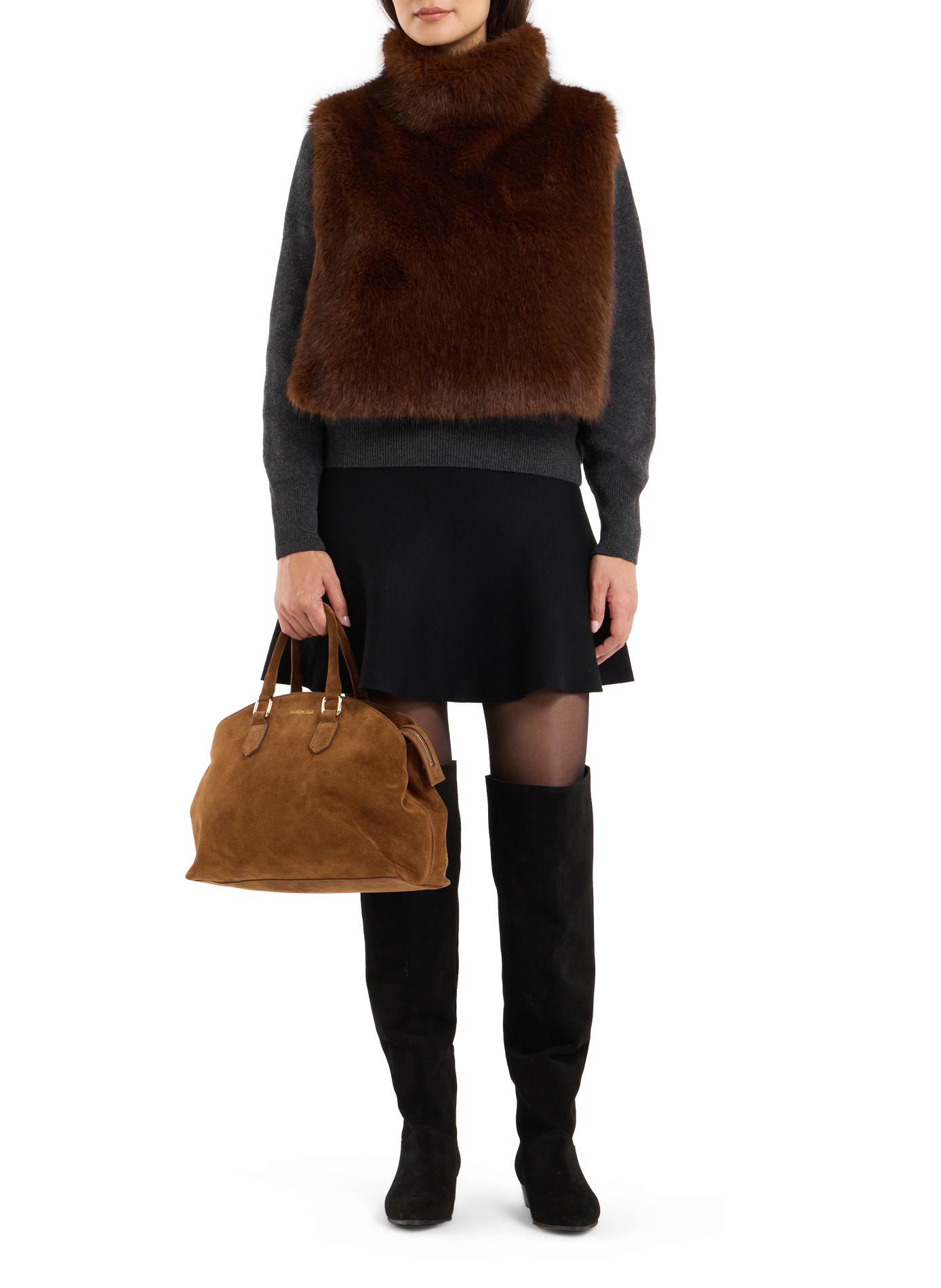 Hadrien leather handbag in Hadrien leather SAISON 1865 Brown