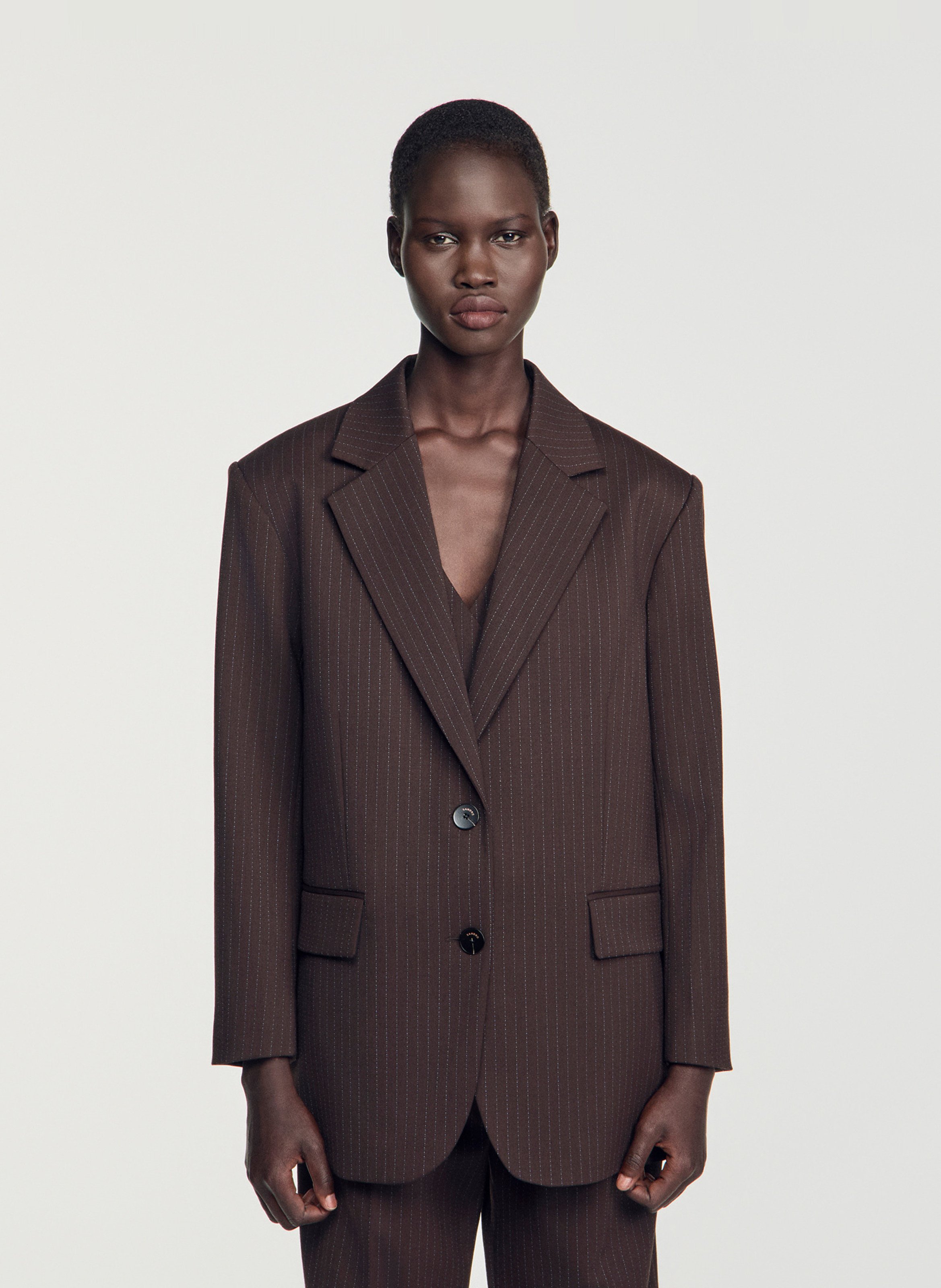 Veste de tailleur ajustée SANDRO Marron
