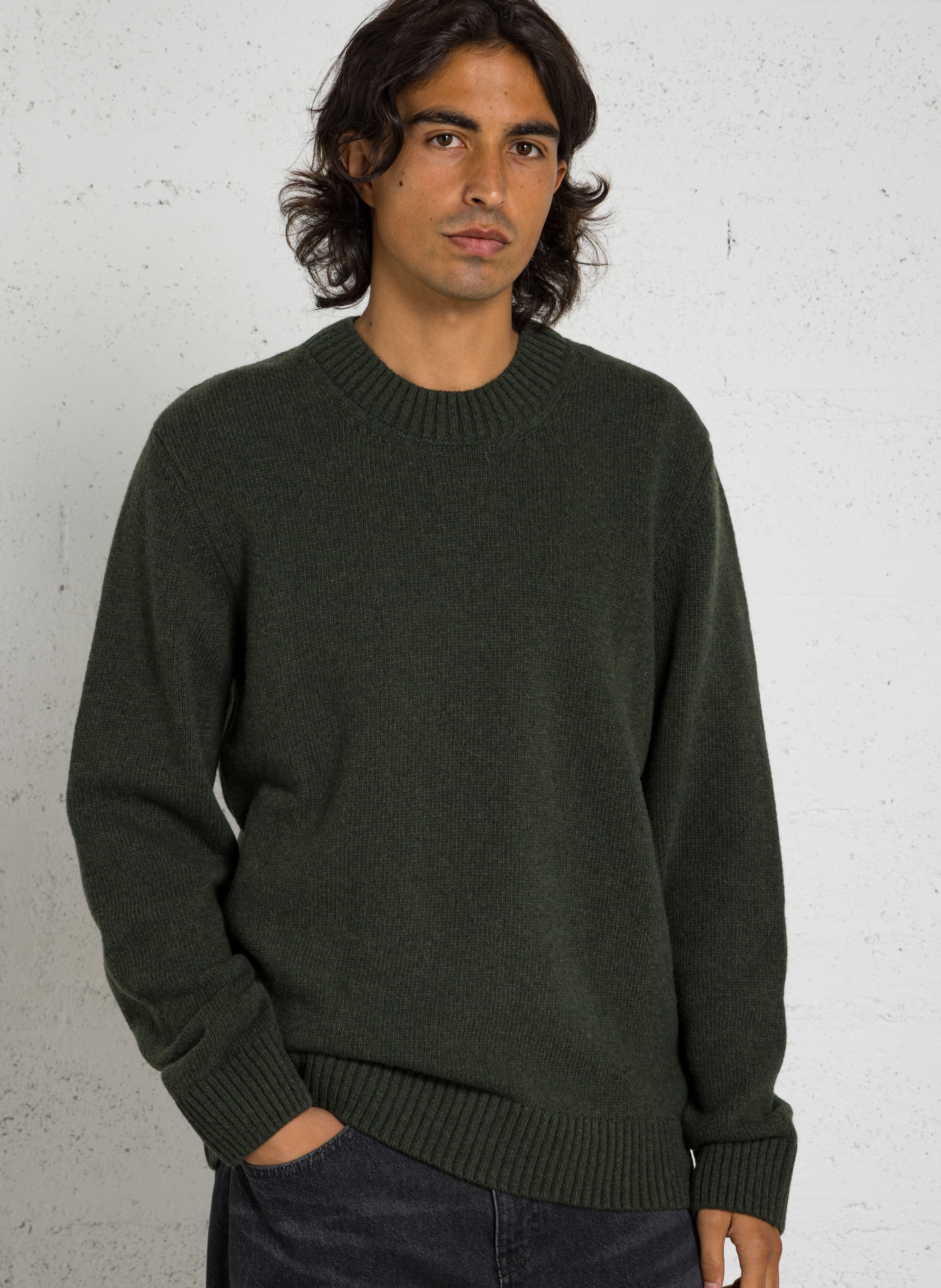 Round-neck wool-blend straight-cut sweater AU PRINTEMPS PARIS