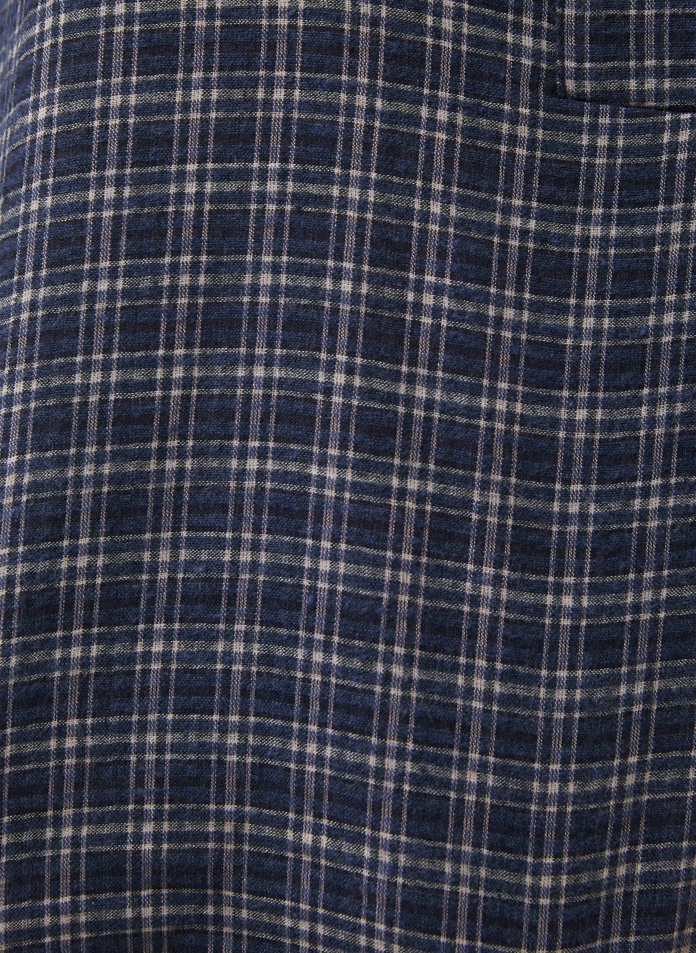 Straight checked round-neck blouse HUMILITY Blue