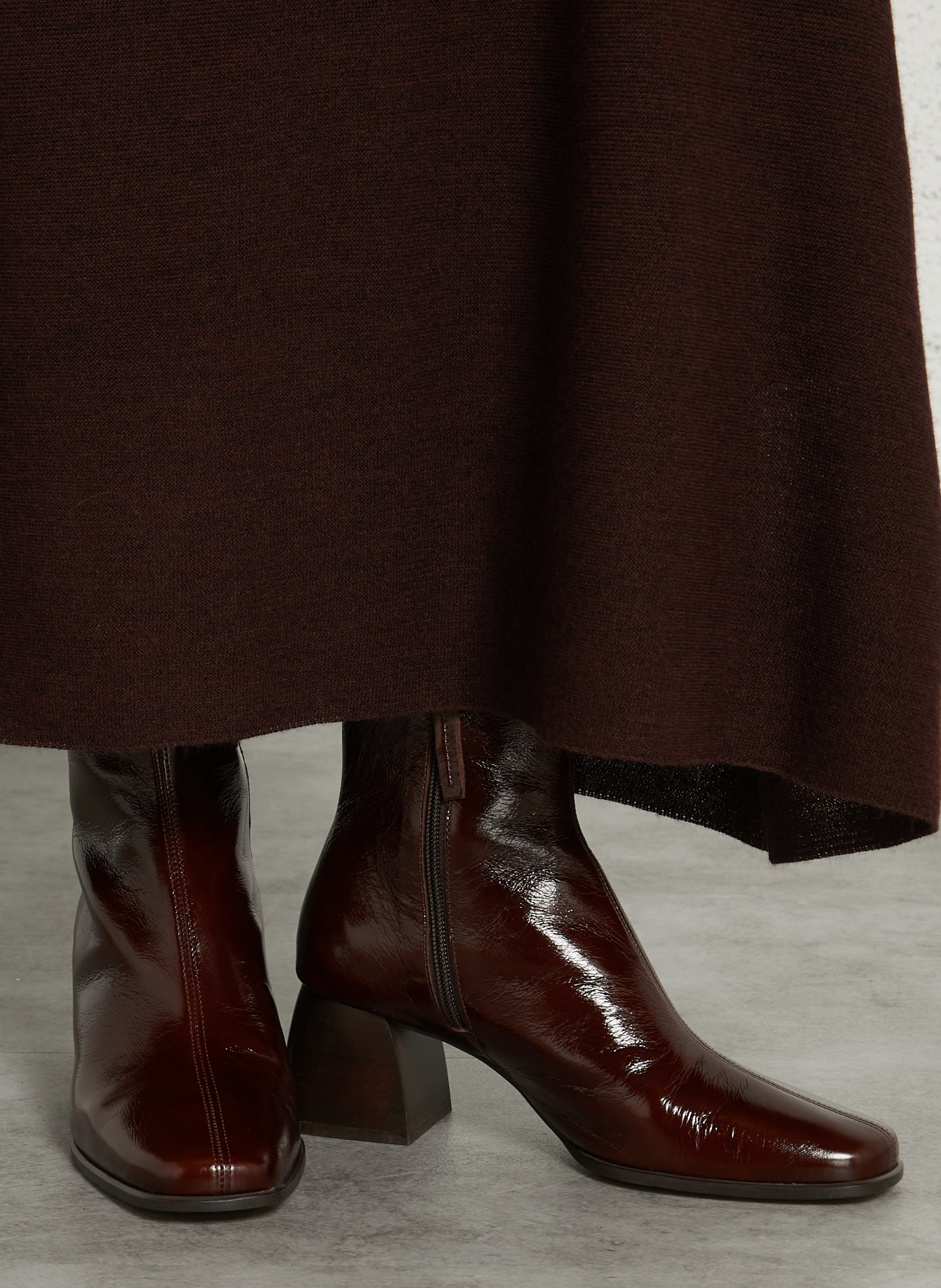 Bottines en cuir vernis BOCAGE Marron