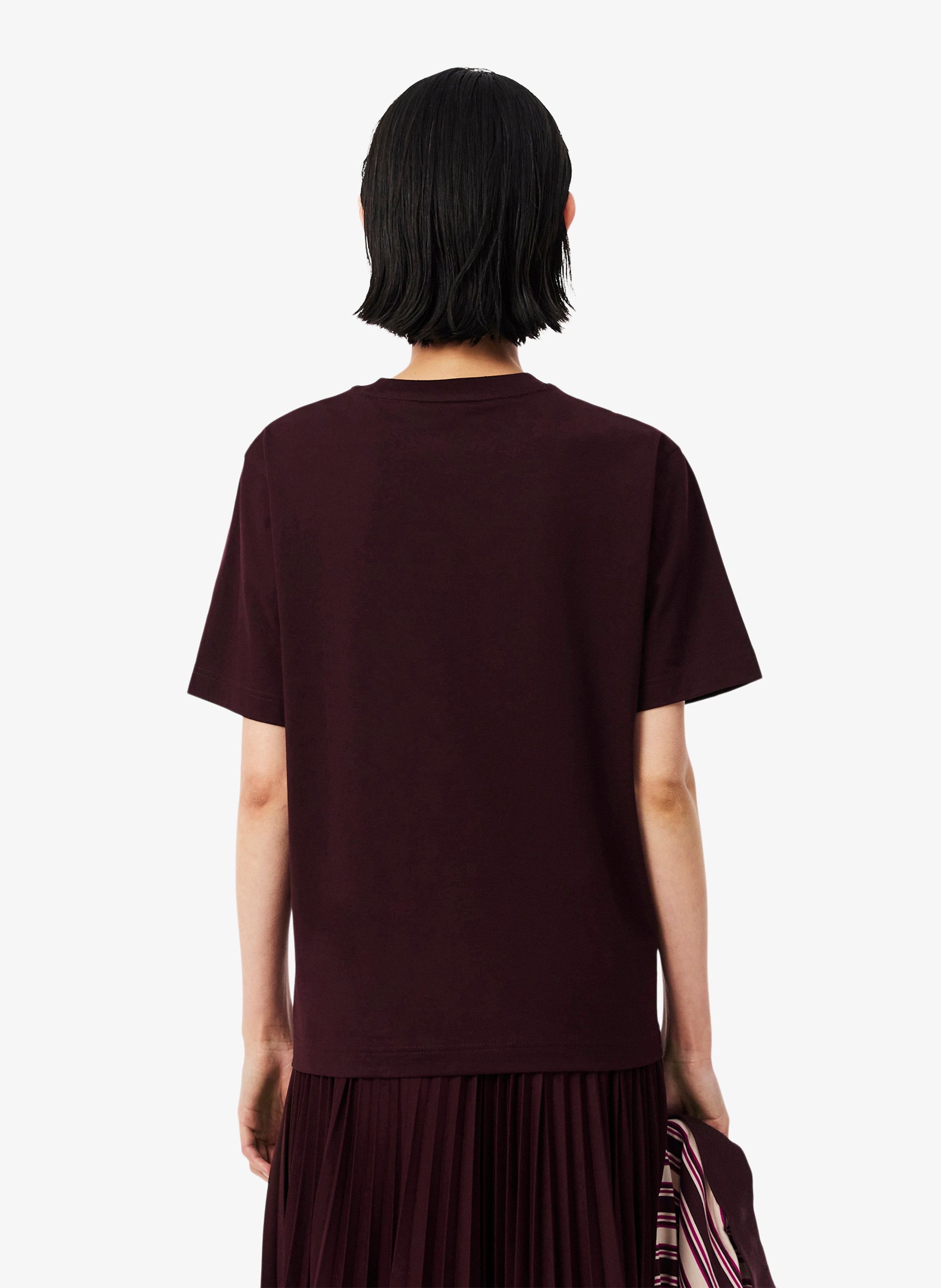 Tee-shirt manches courtes en coton LACOSTE Rouge