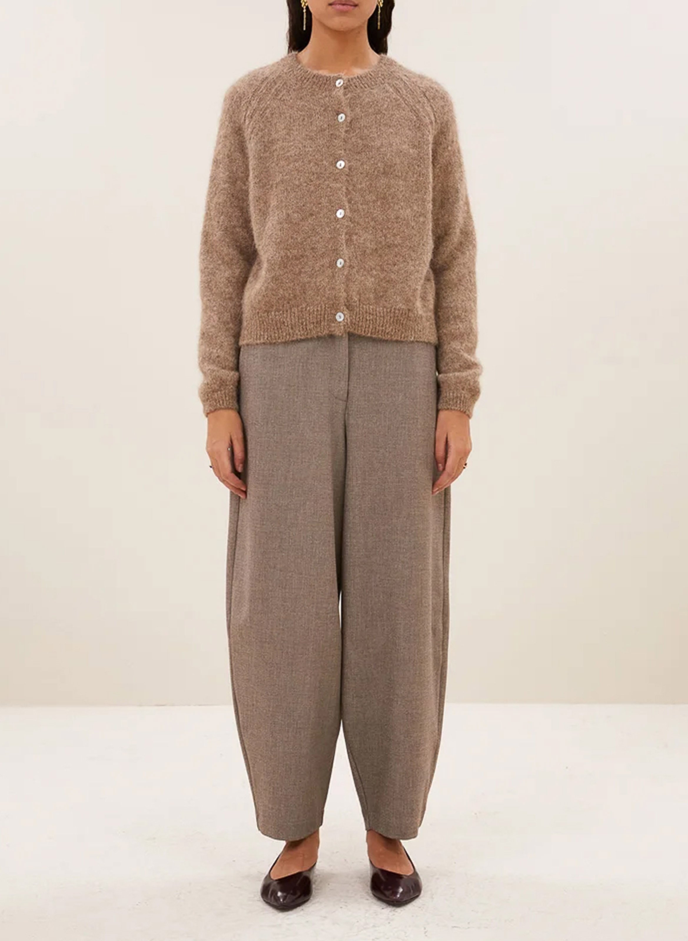Gilet oversize en laine mélangée BY BAR Marron