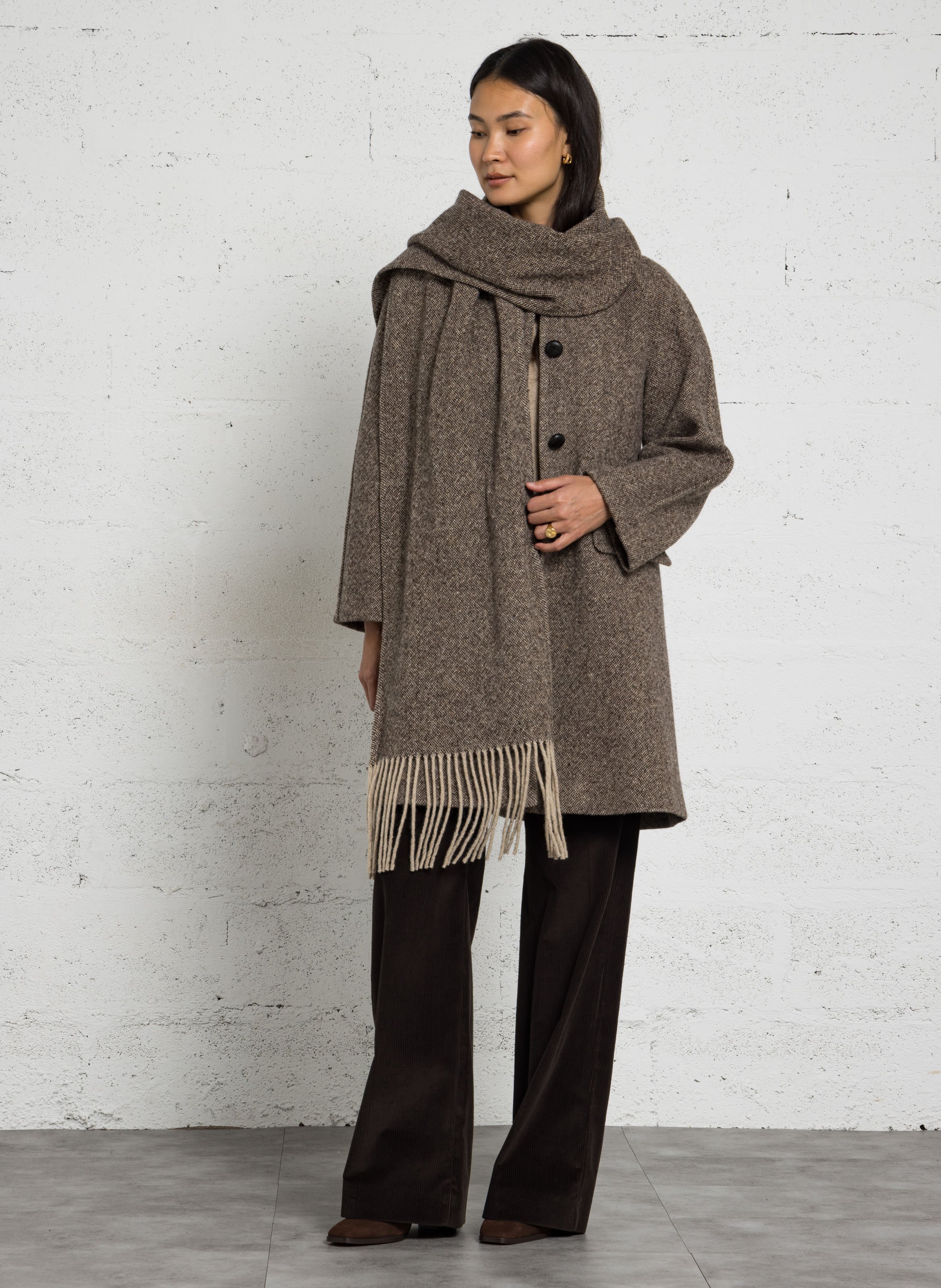 Wool-blend coat with tailored collar MAX MARA WEEK END Brown
