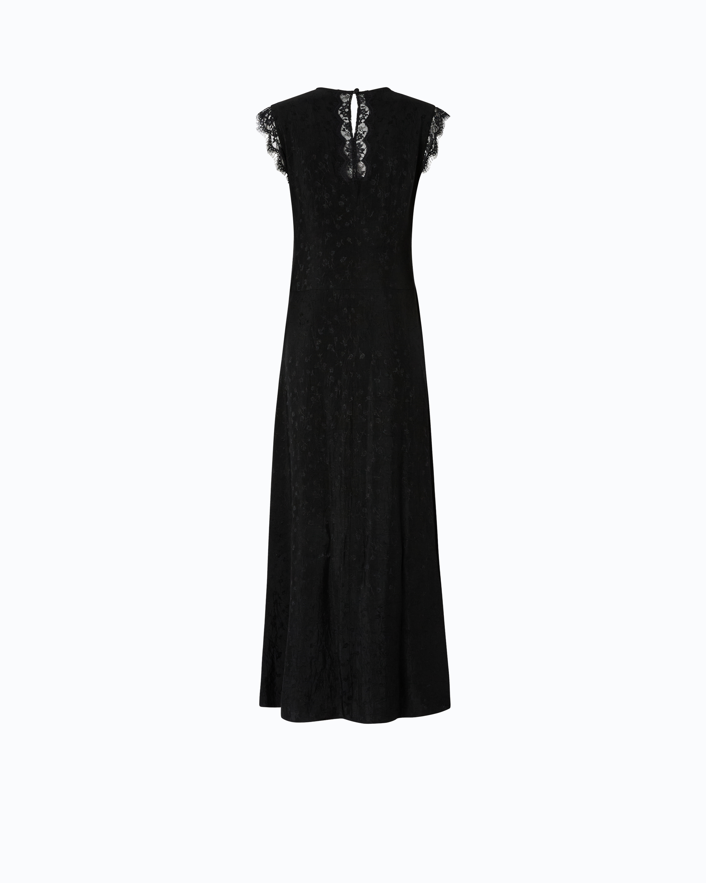 Robe longue fendue avec empiècements en dentelle PINKO Noir