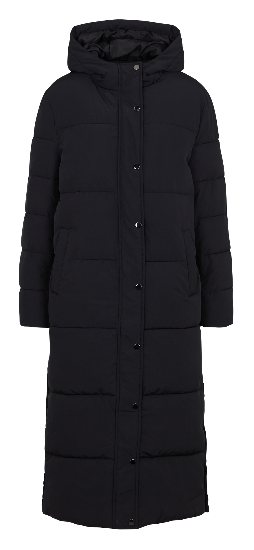 Long straight quilted puffer jacket KOOKAI Black