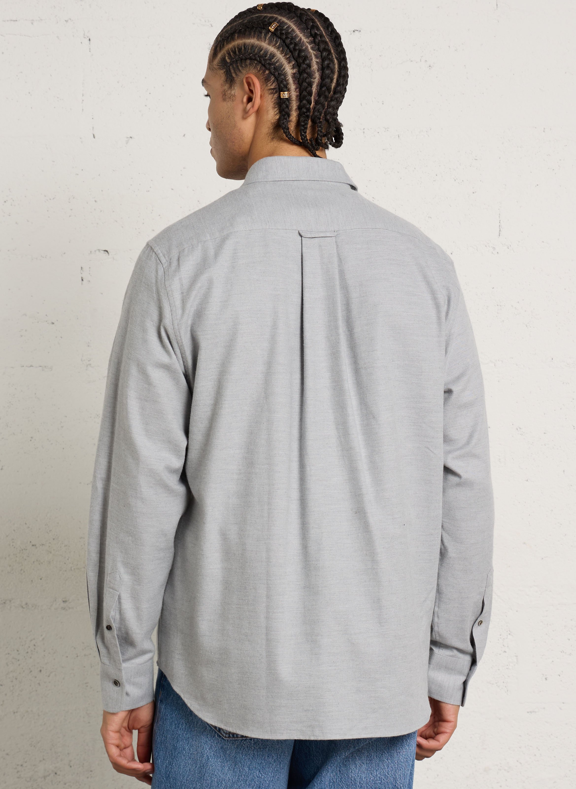 Straight shirt with classic collar in organic cotton GANT Grey