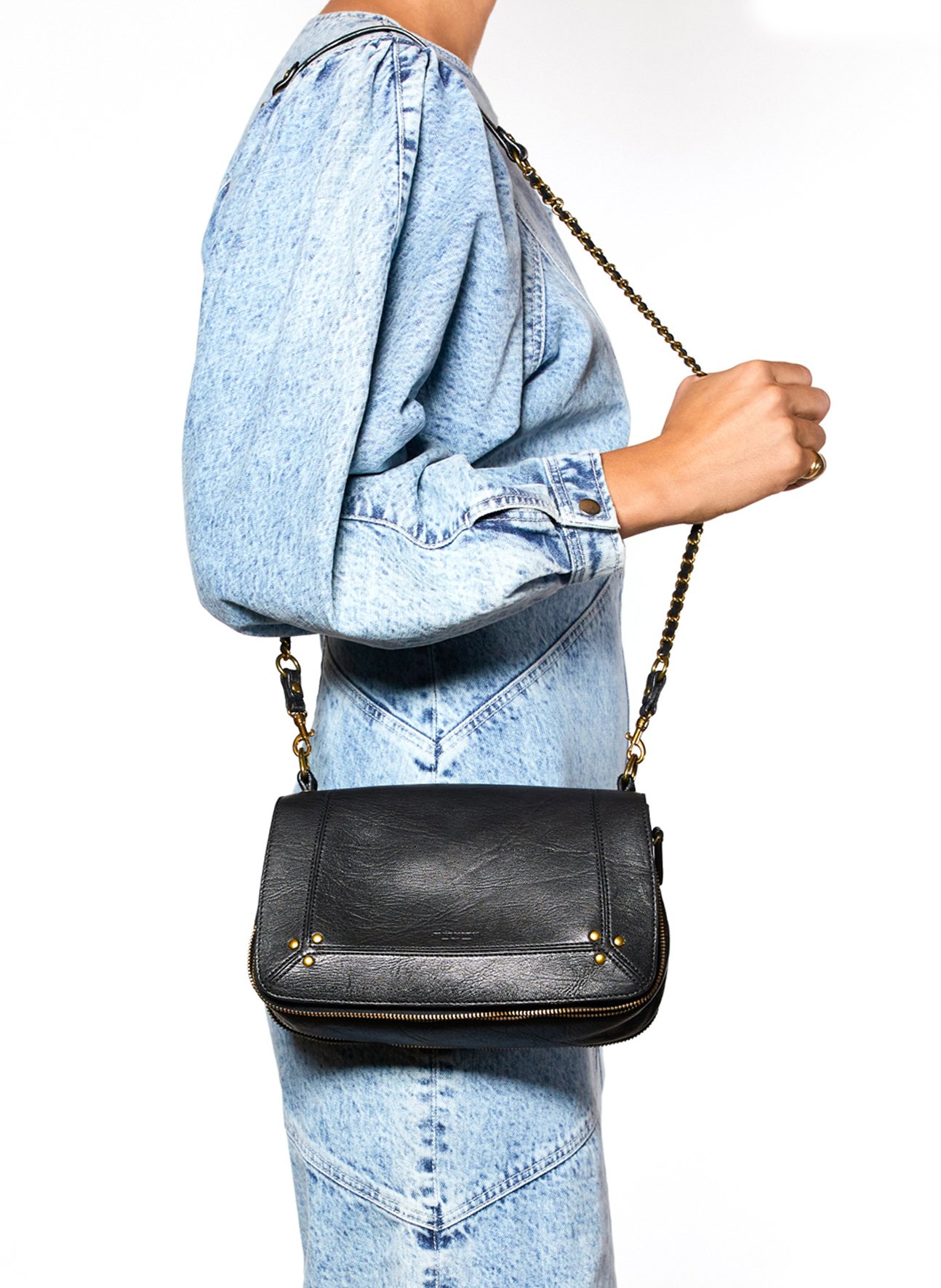 Leather shoulder bag JEROME DREYFUSS Black