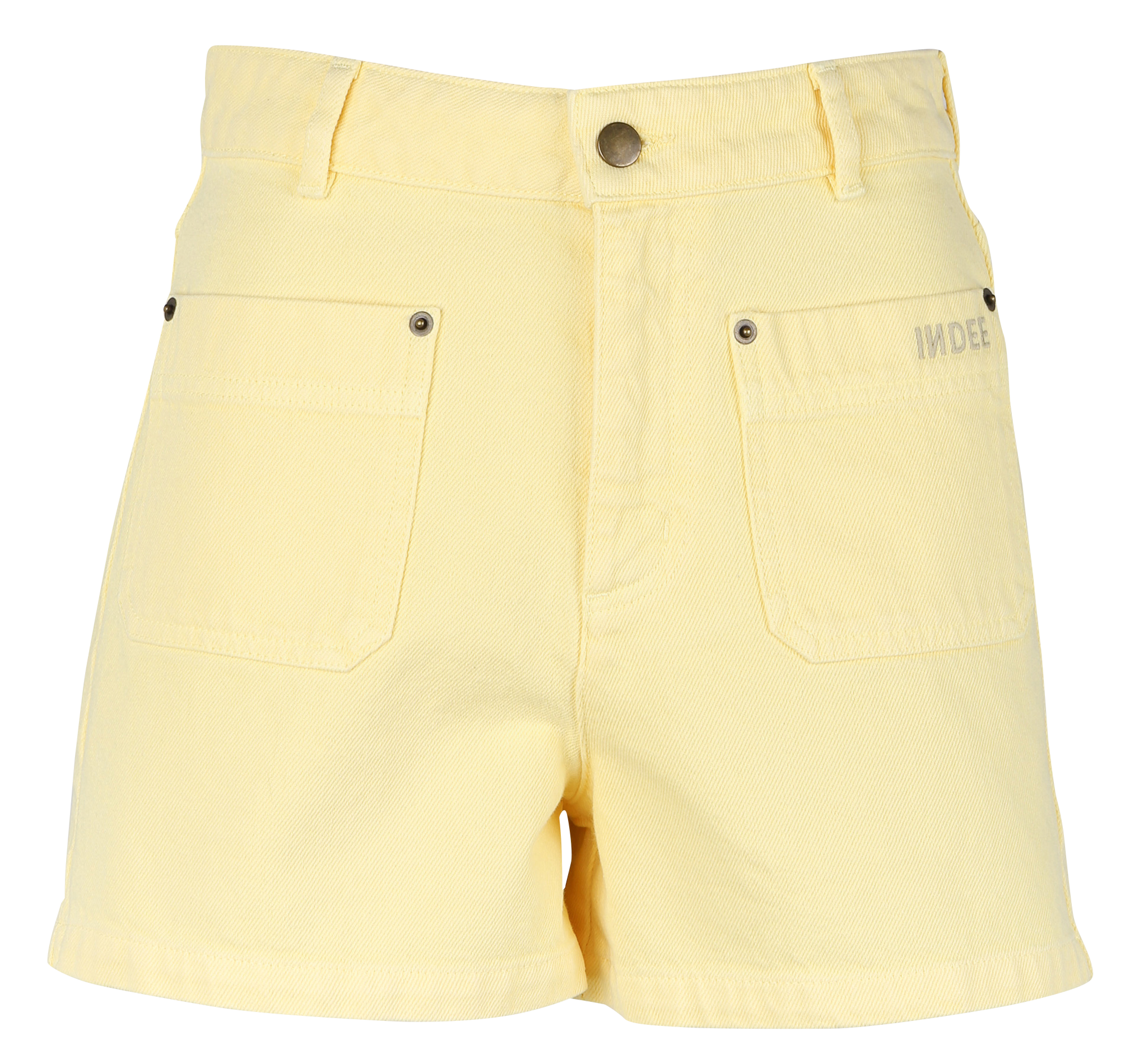 Short droit taille haute en coton INDEE Jaune