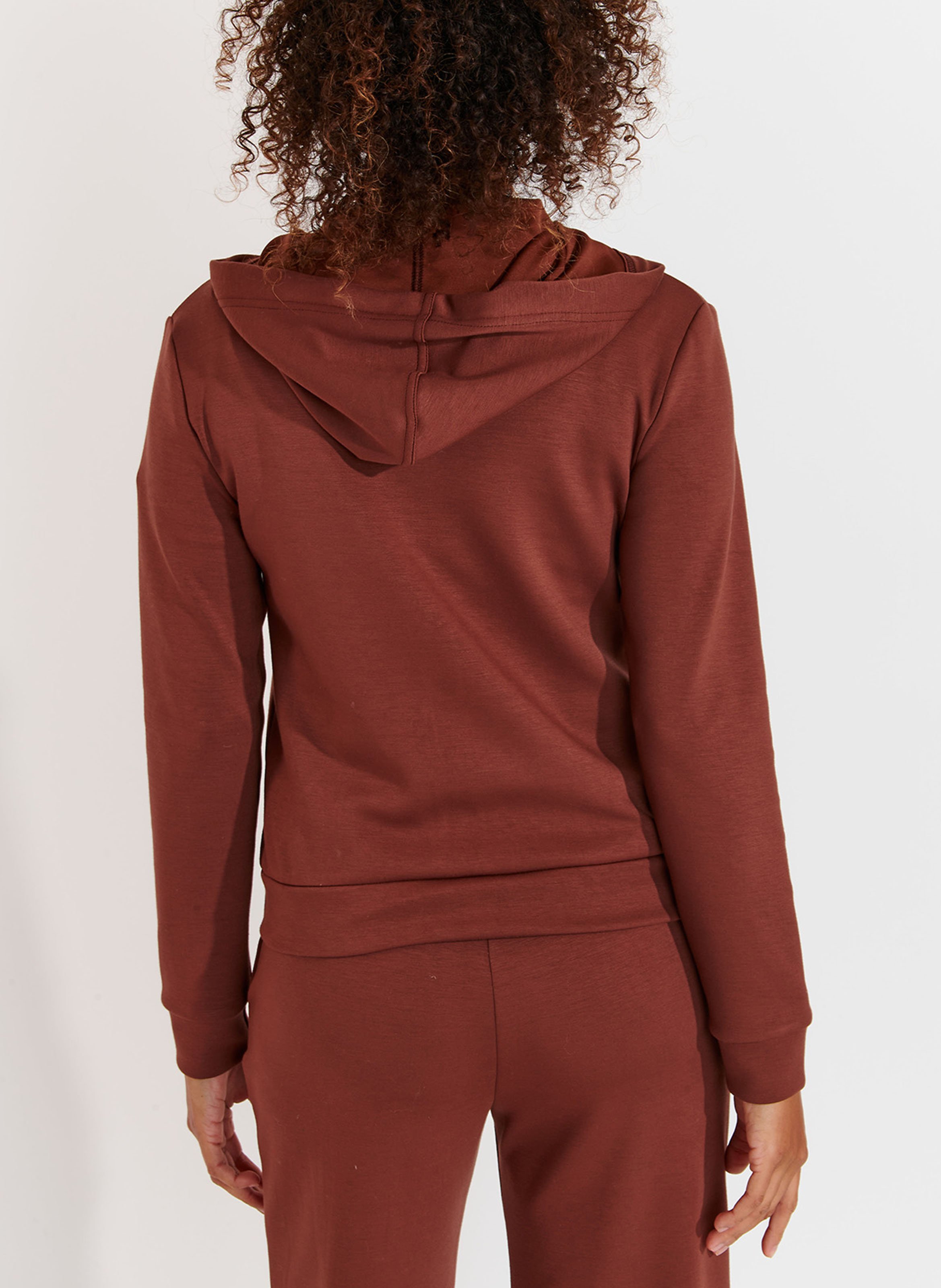 Sweat zippé à capuche BANANA MOON Marron