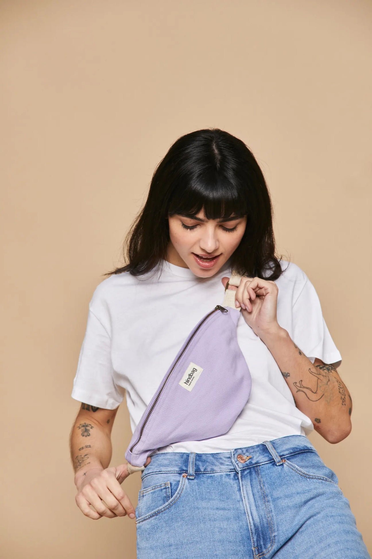 Cotton waist bag HINDBAG Purple