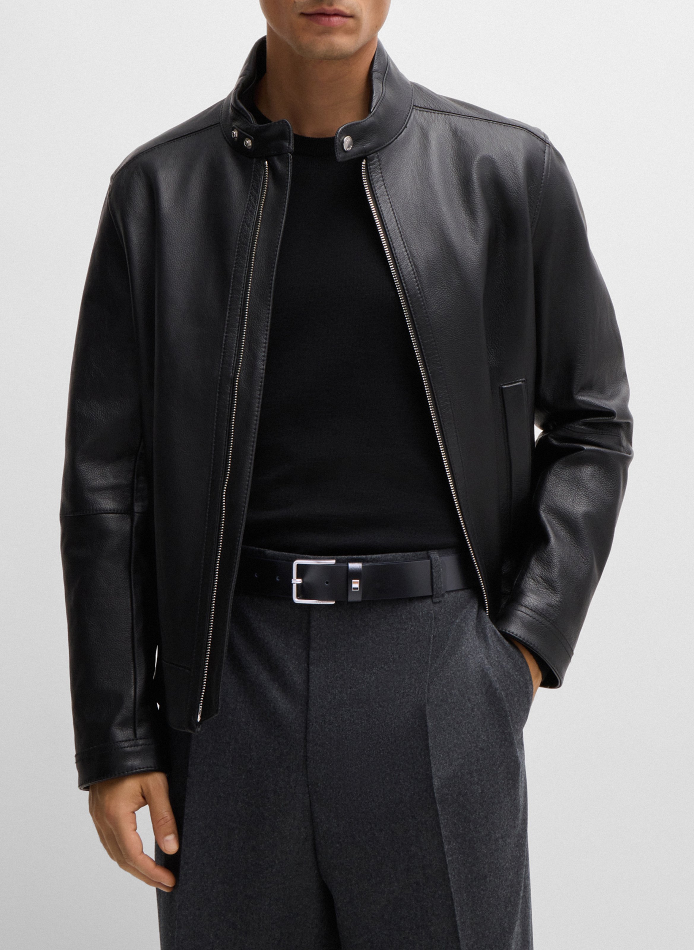 - Buckle closure. - Width: 3 cm.  BOSS Black