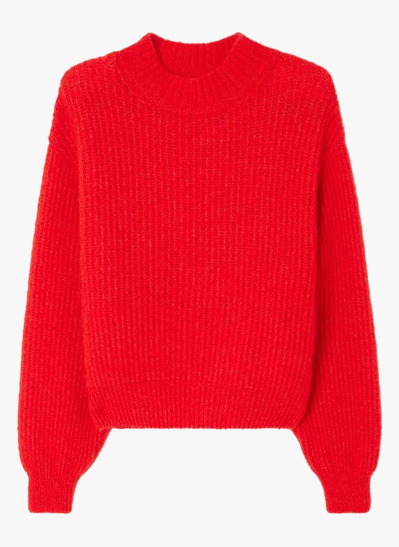 Pull oversize col montant East Rouge American vintage Femme