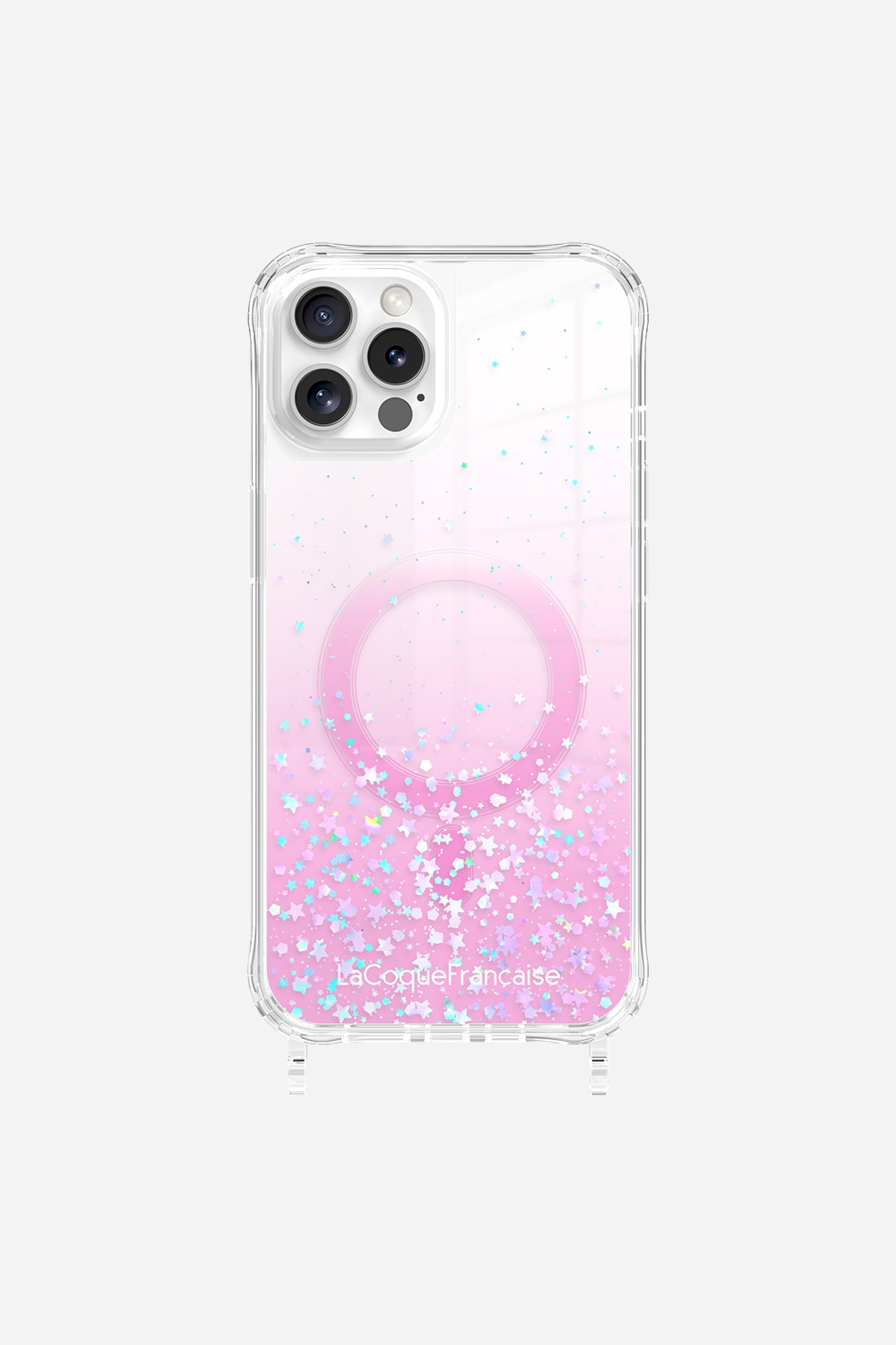 Magsafe glitter phone case with rings for iPhone 12/12 pro Pink