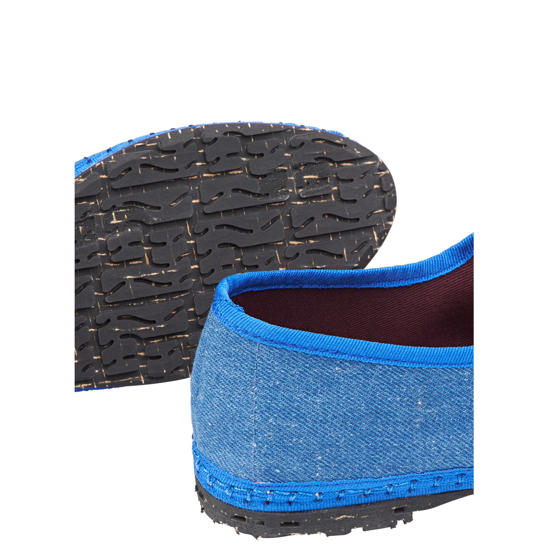 Ballerines en denim de coton Bleu