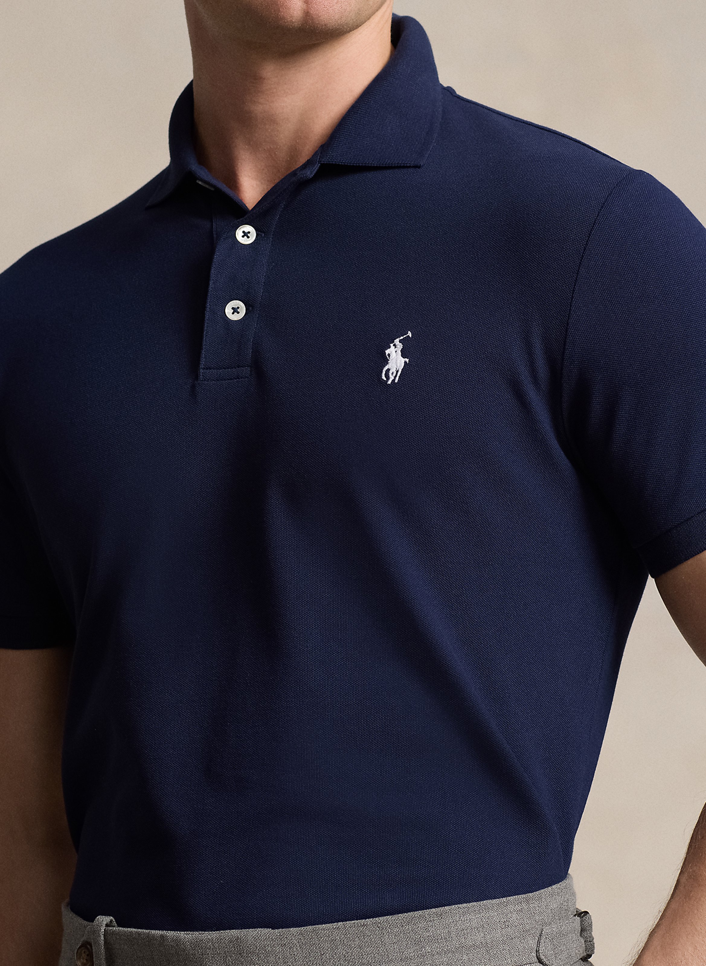 Polo slim-fit en coton mélangé POLO RALPH LAUREN Bleu