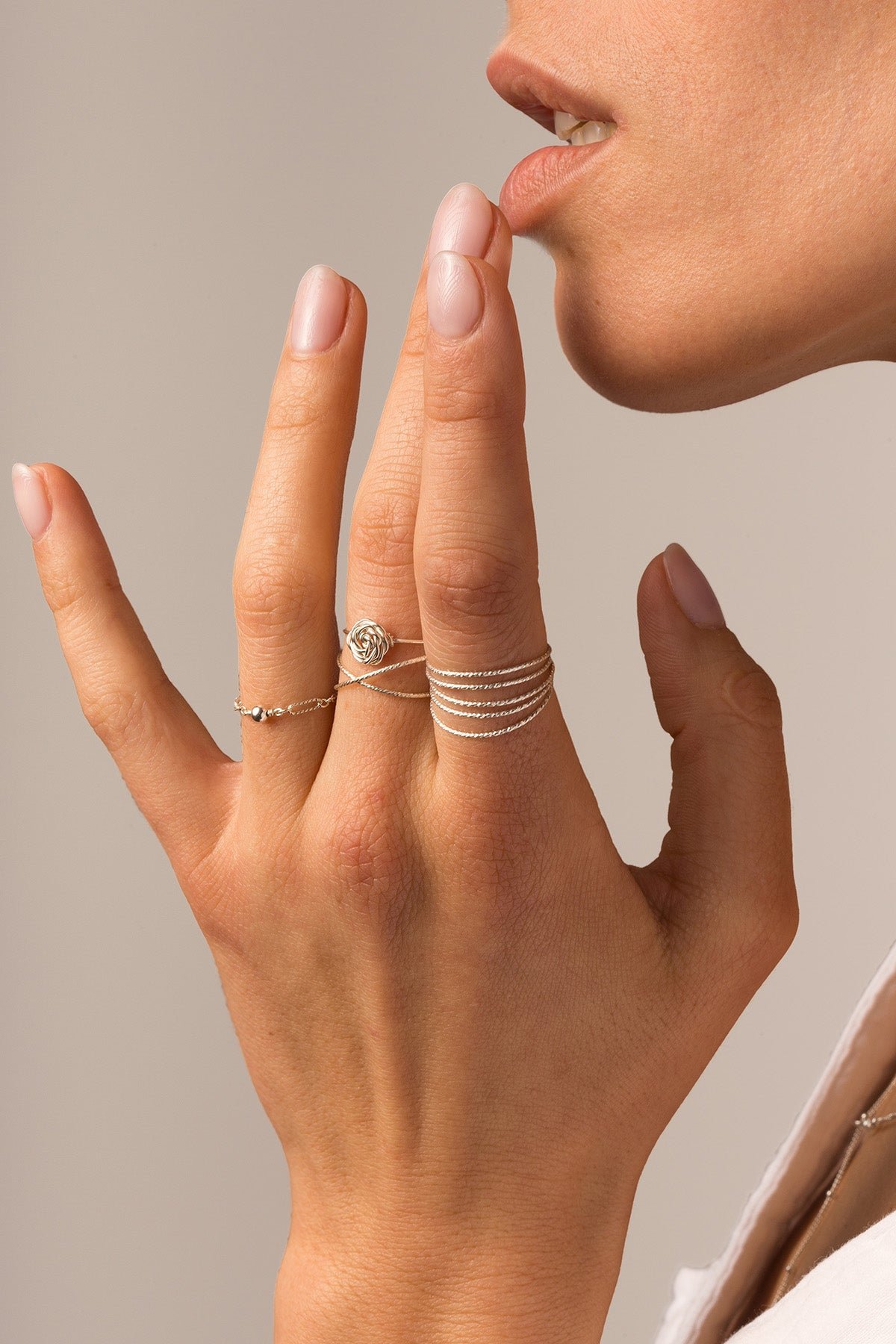 Twisted silver flower ring YAY Silver