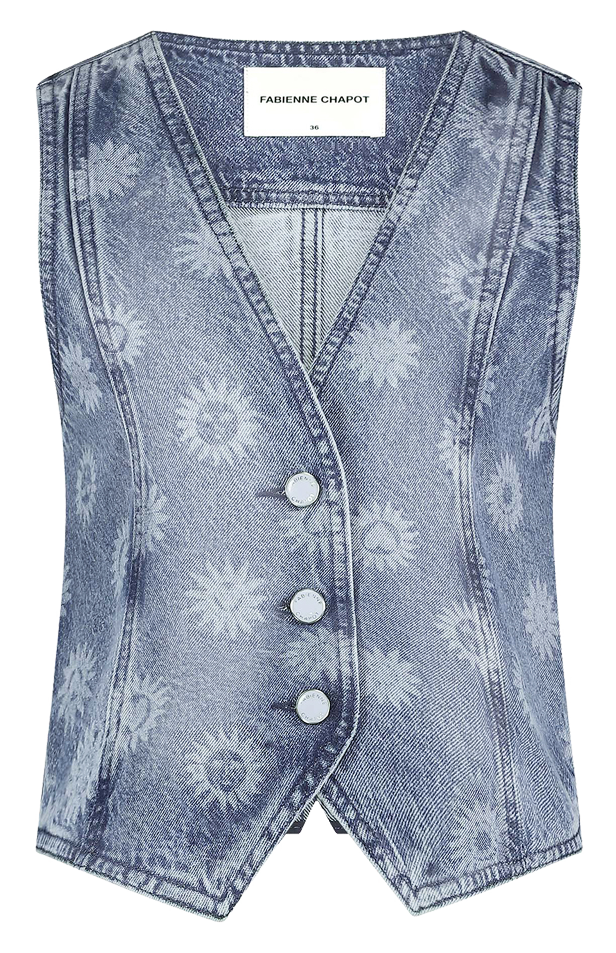 Cotton denim vest FABIENNE CHAPOT Blue