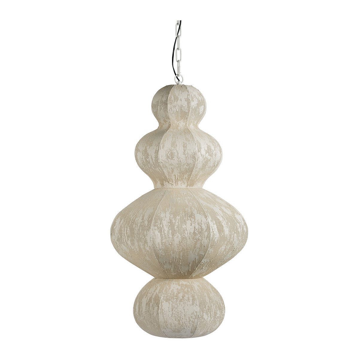 Sora fabric and metal pendant light - cream - ø 49 x 84 cm BLANC D'IVOIRE White