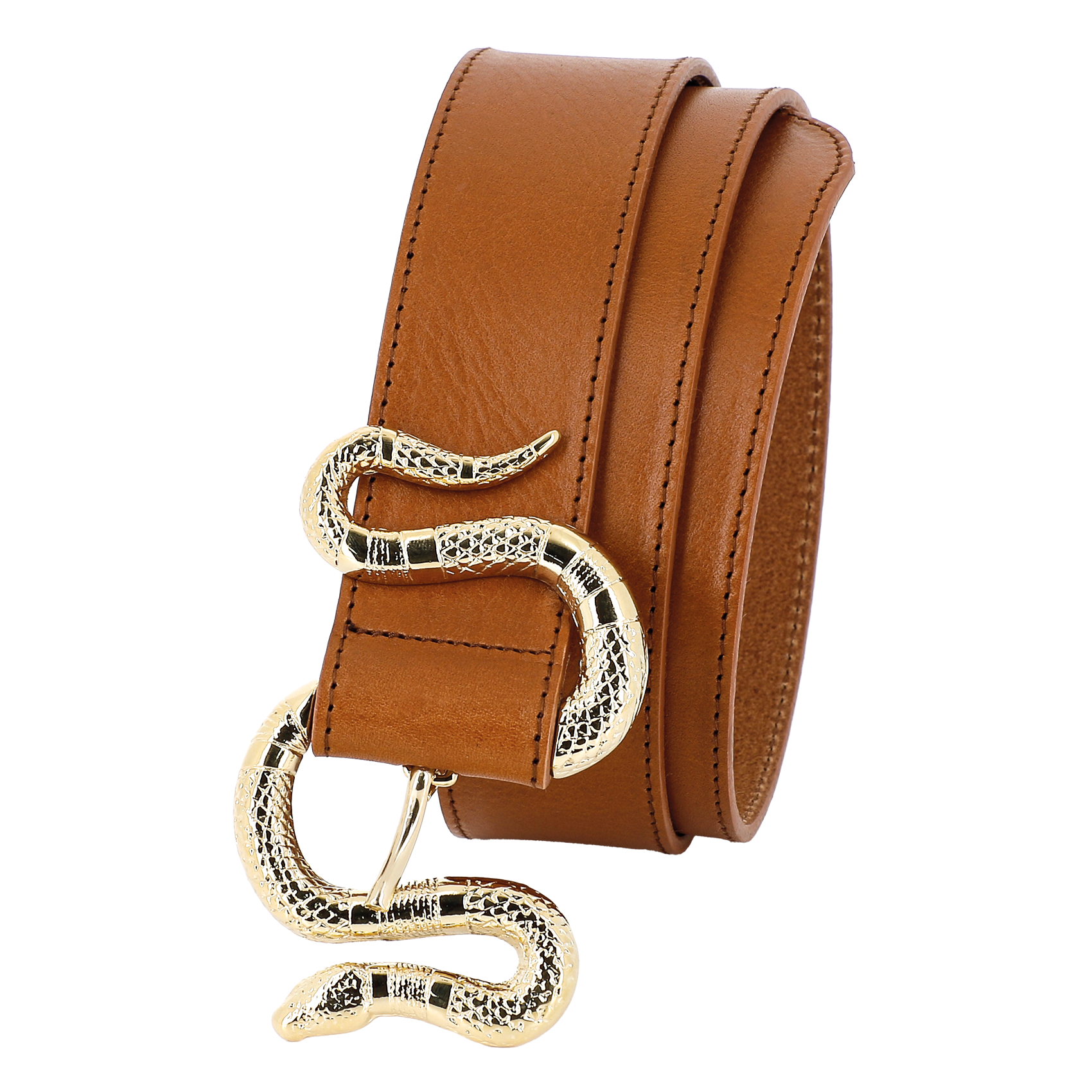 Ceinture en cuir HERBERT FRERE SOEUR Marron