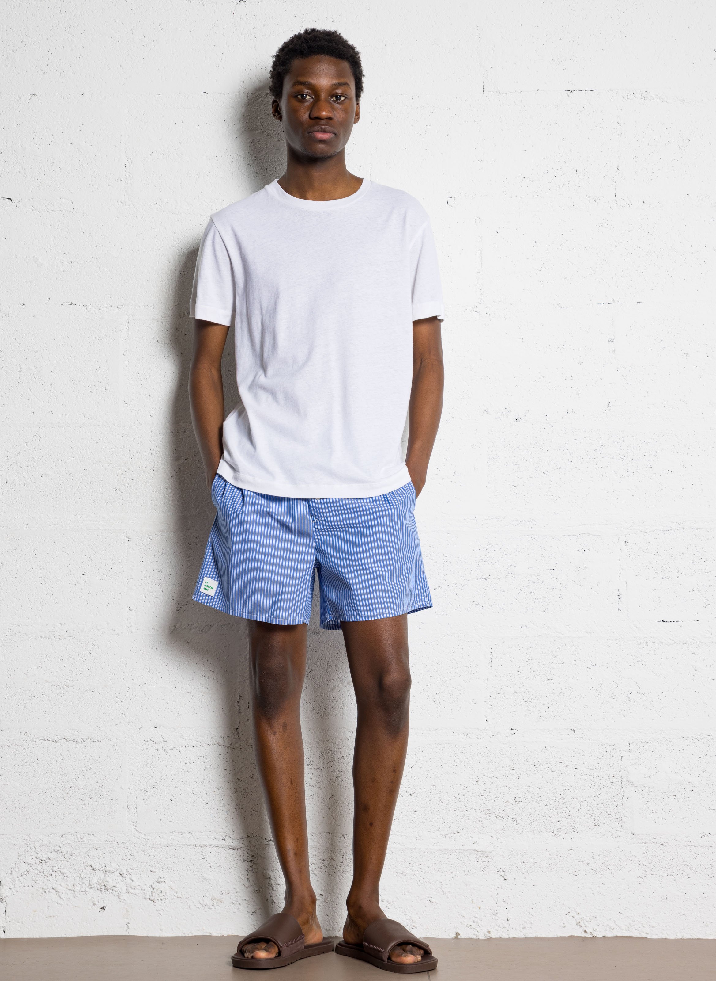Basic cotton-mix T-shirt AU PRINTEMPS PARIS White