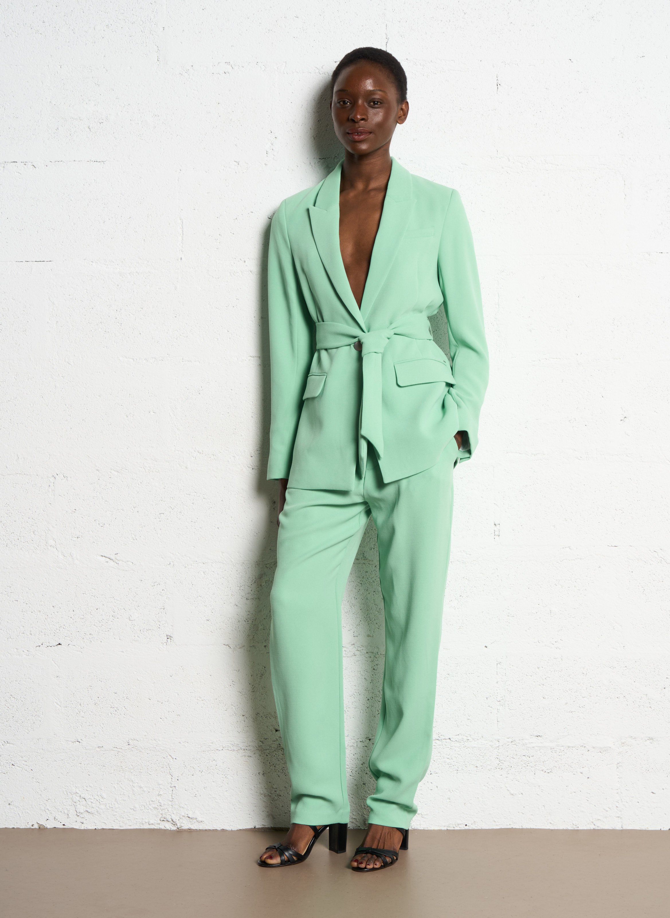 Femme Veste Pantalon Pantalon Costume Vert Femme Costume Veste