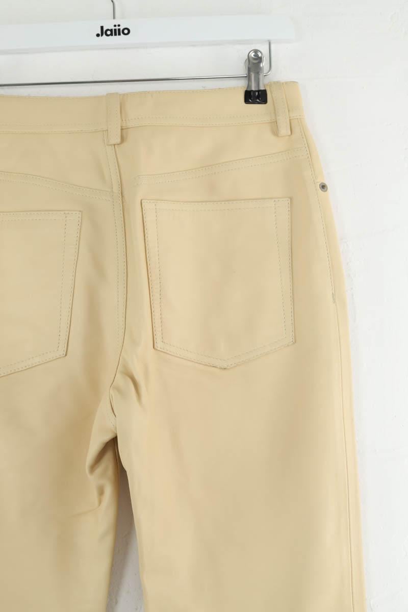 Straight leather pants ACNE STUDIOS - Seconde Main Beige