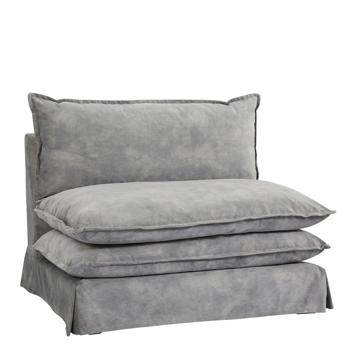 Fauteuil leo velours - gris clair BLANC D'IVOIRE Gris