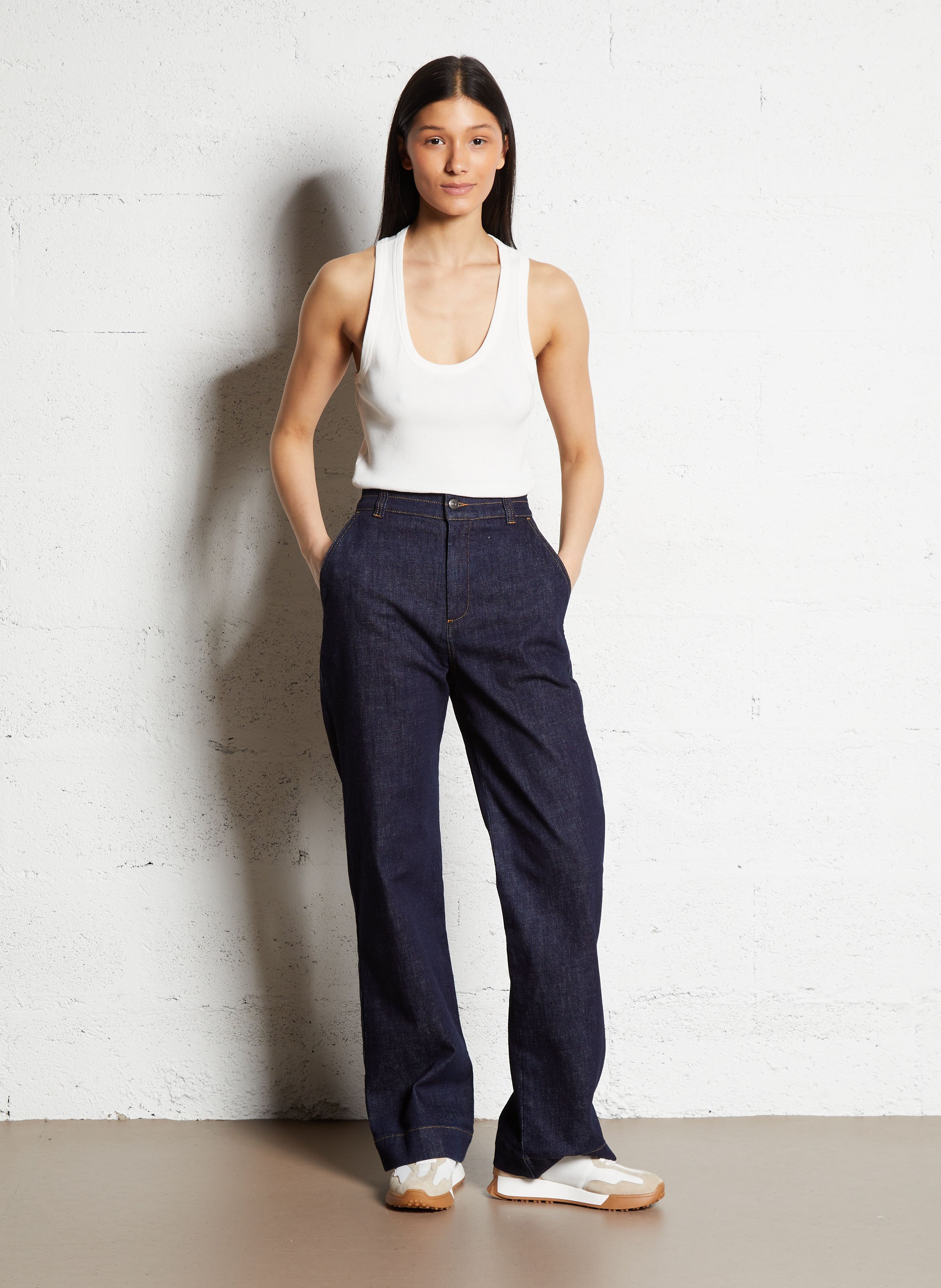 Baumwoll-Tanktop mit Rundhalsausschnitt IKKS Weiss