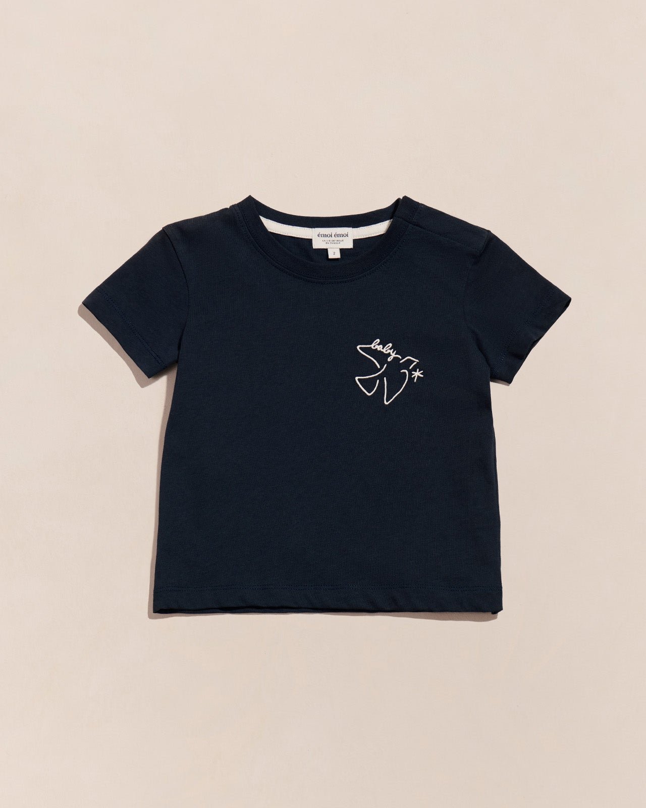 The embroidered baby bird organic cotton t-shirt EMOI EMOI Blue