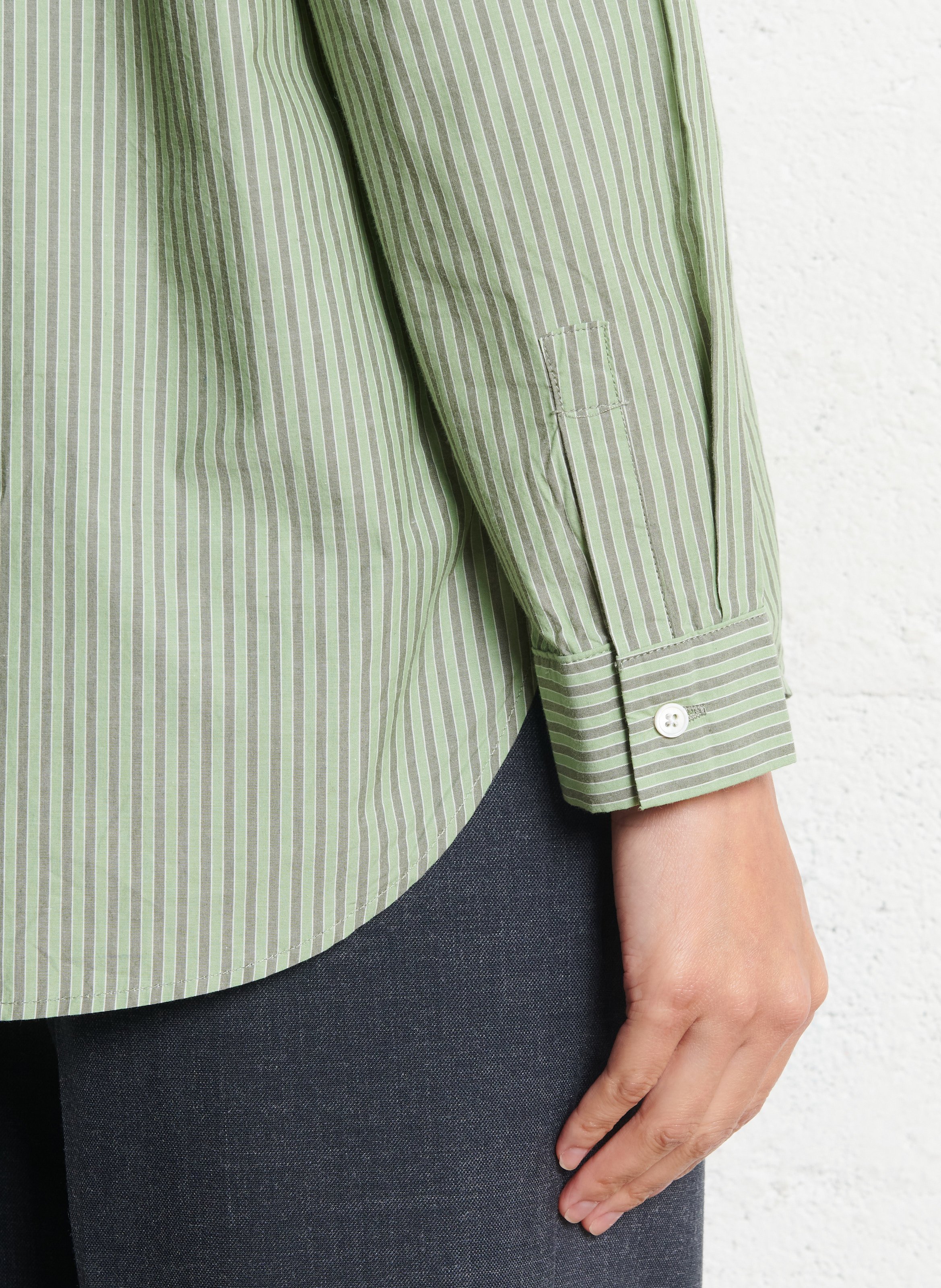 Chemise droite en coton NICE THINGS Kaki