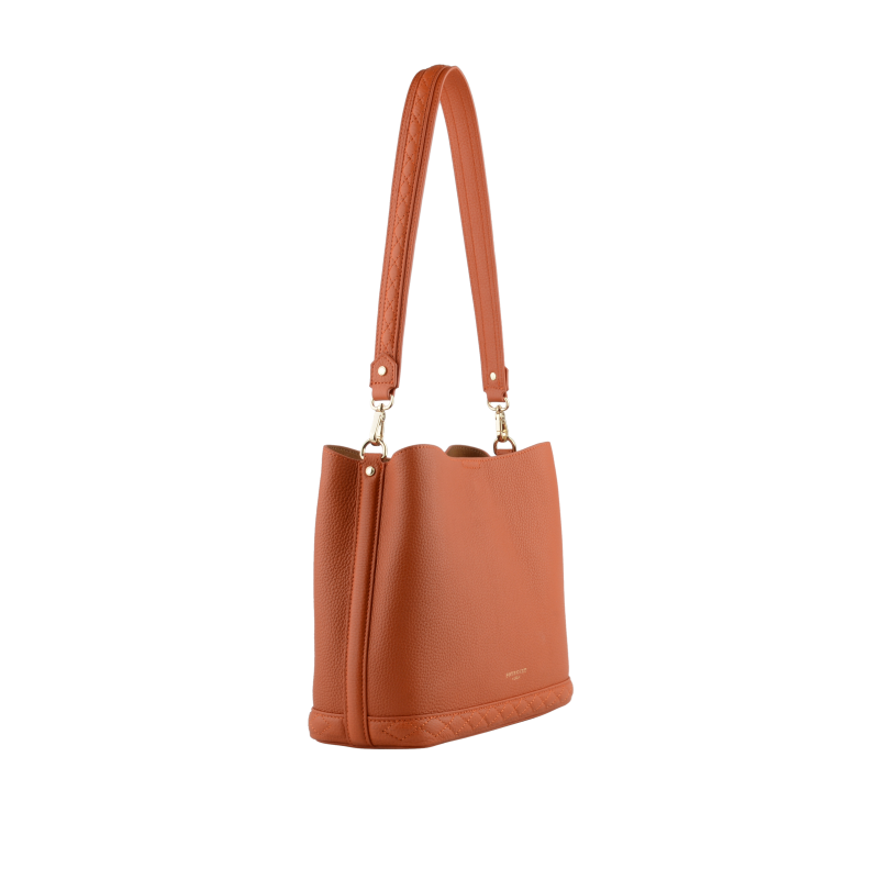 Satchel - cowhide leather POURCHET Orange