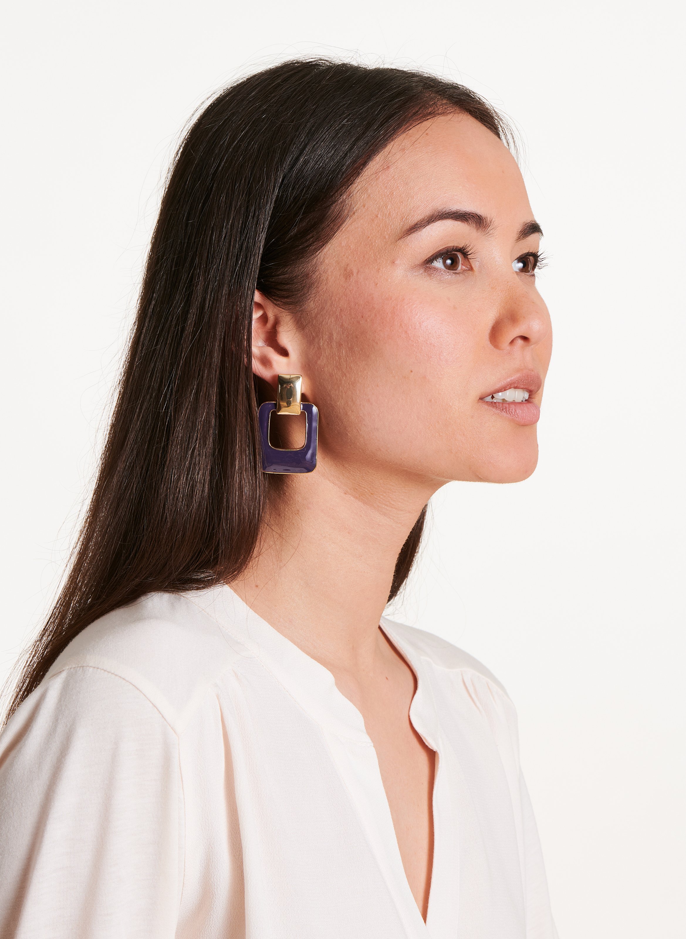 Boucles d'oreilles pendantes LA FEE MARABOUTEE Violet