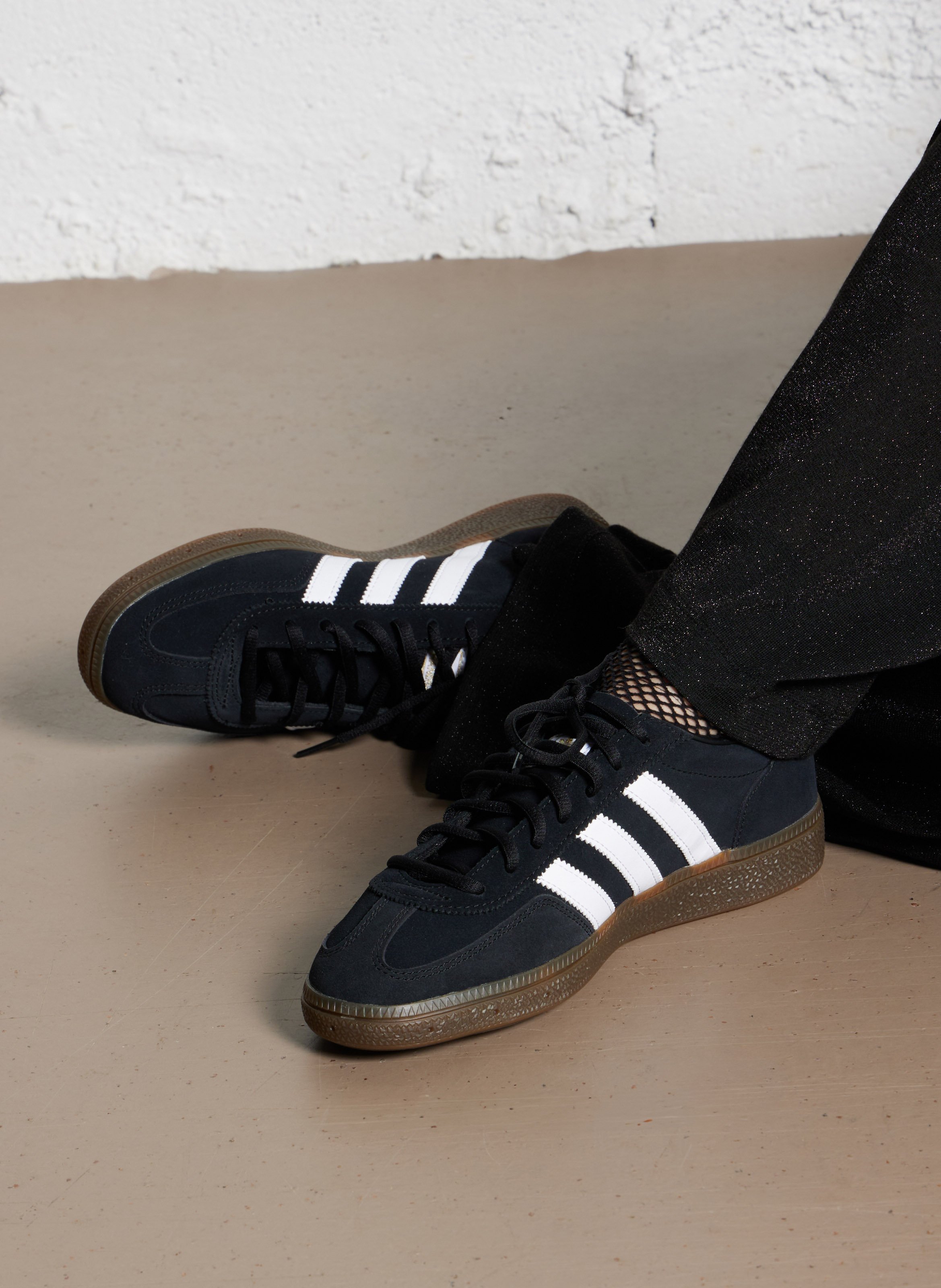 Brushed leather low-top sneakers ADIDAS Black