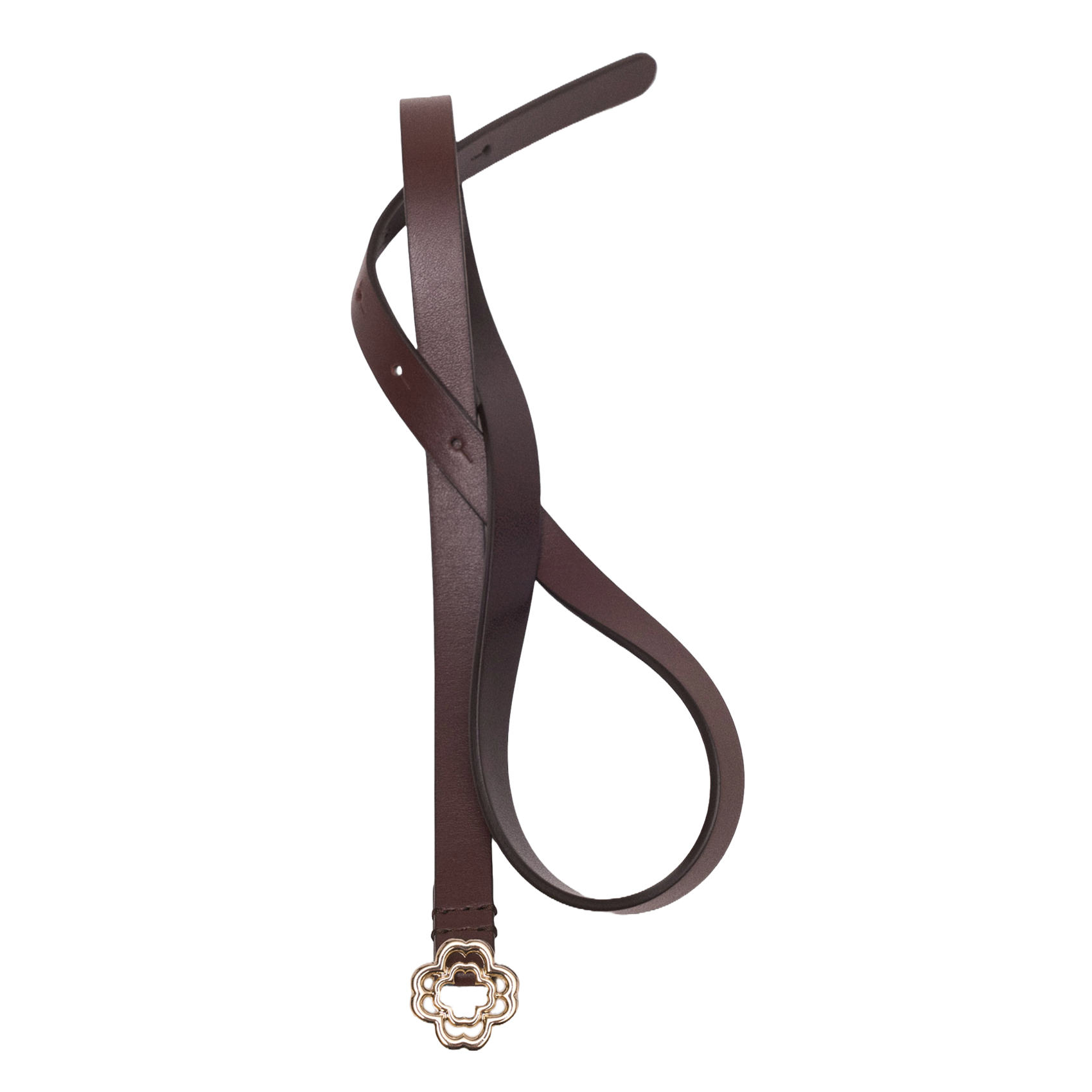 Ceintuur van glad leer MAJE Bruin