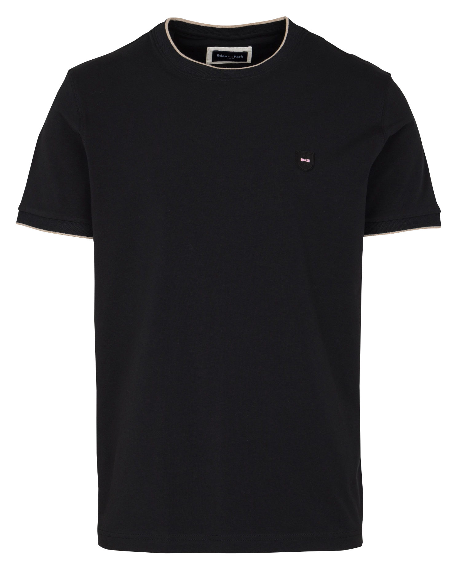 Tee-shirt col rond en coton mélangé EDEN PARK Noir