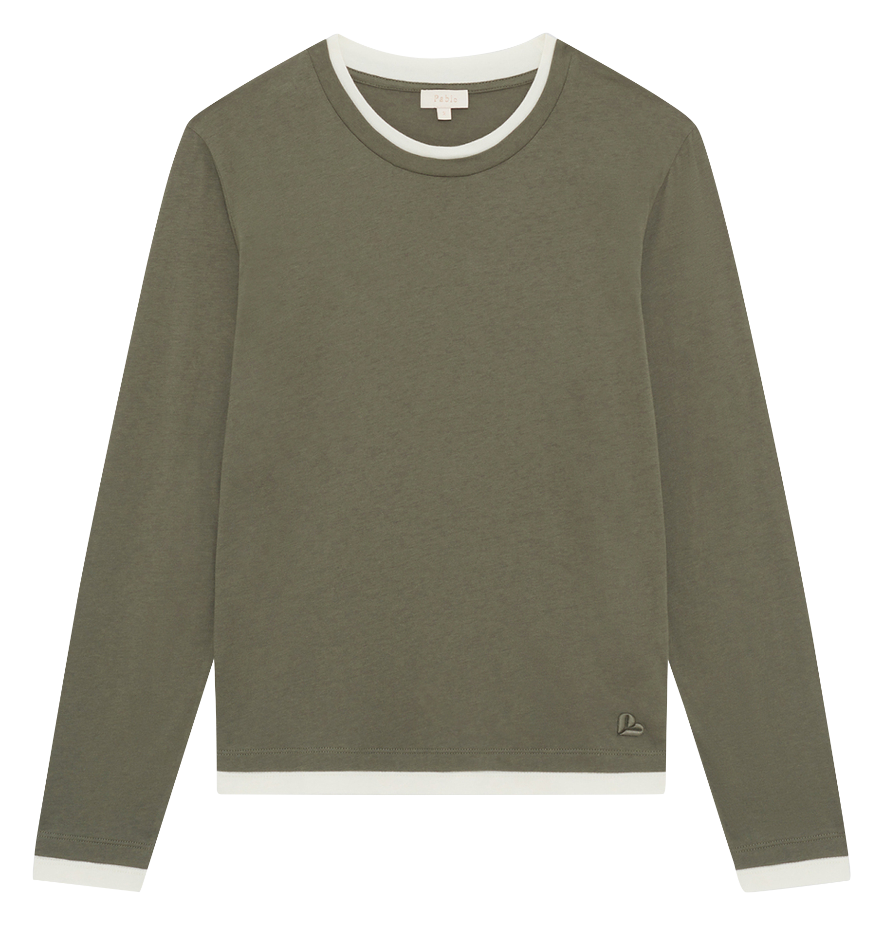 Straight cotton-blend T-shirt PABLO Khaki