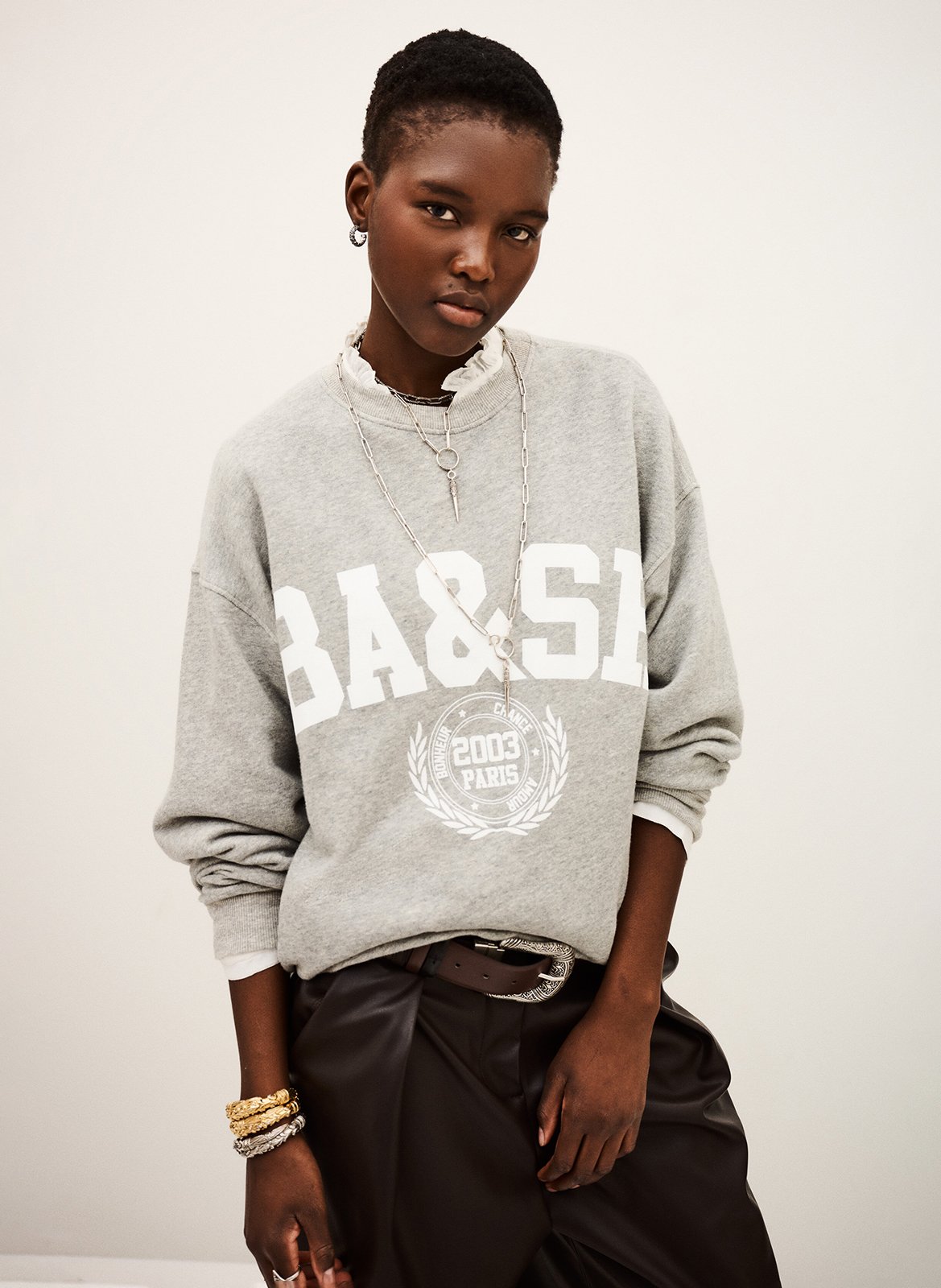 Effen katoenen sweater BA&SH Zwart