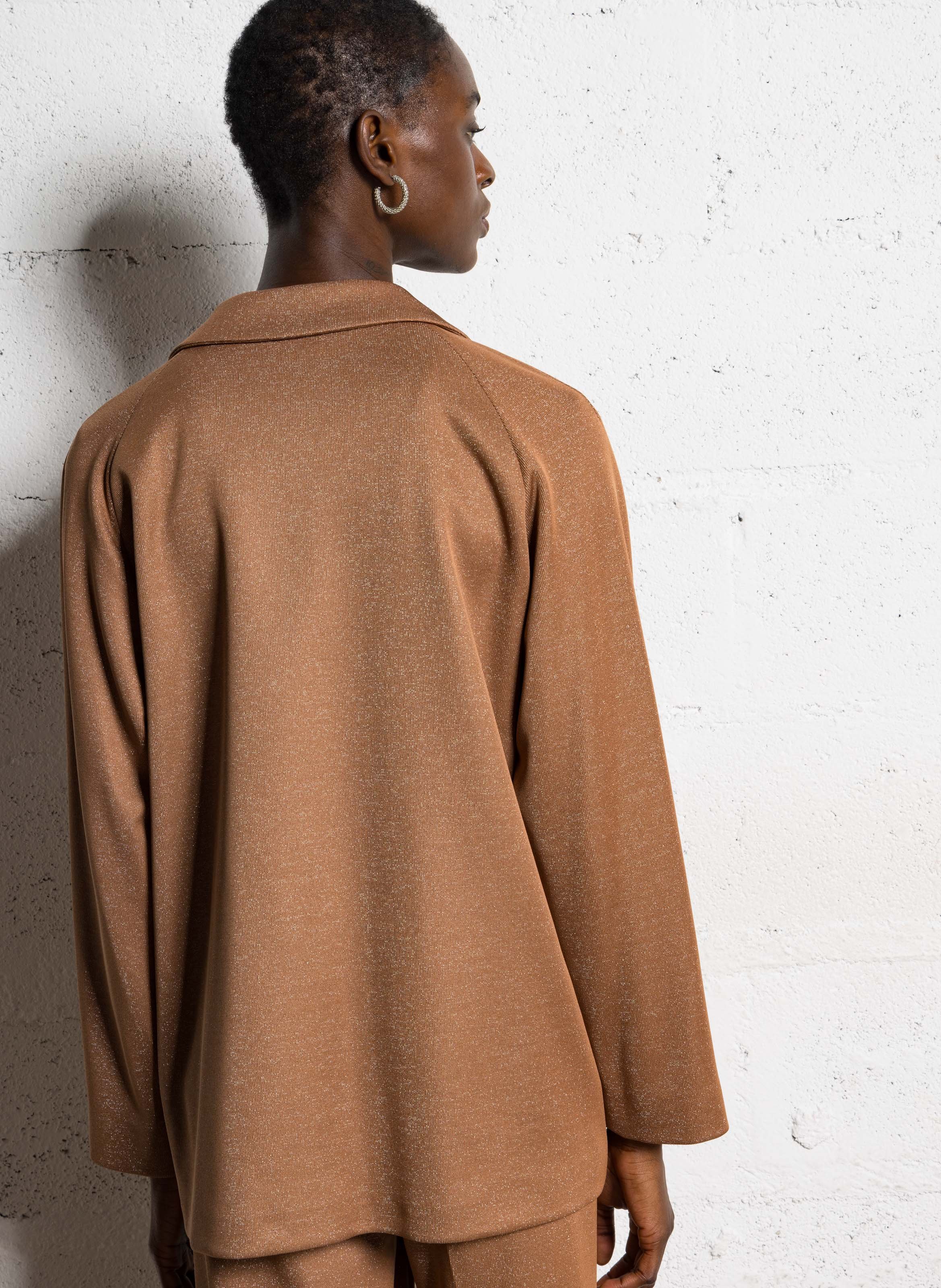 Veste tailleur droite pailletée IMPERIAL Marron