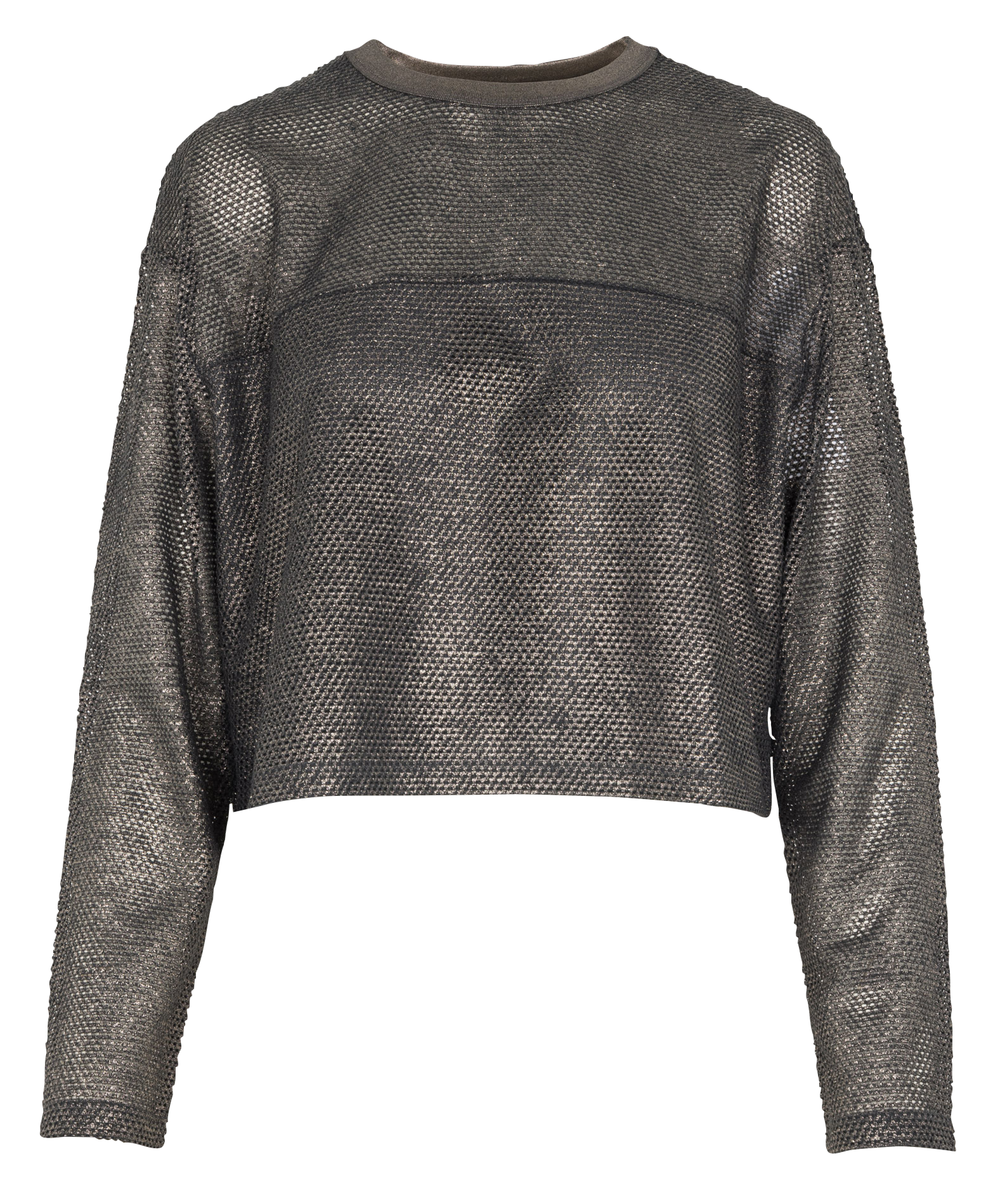Metallic round-neck top IKKS Grey