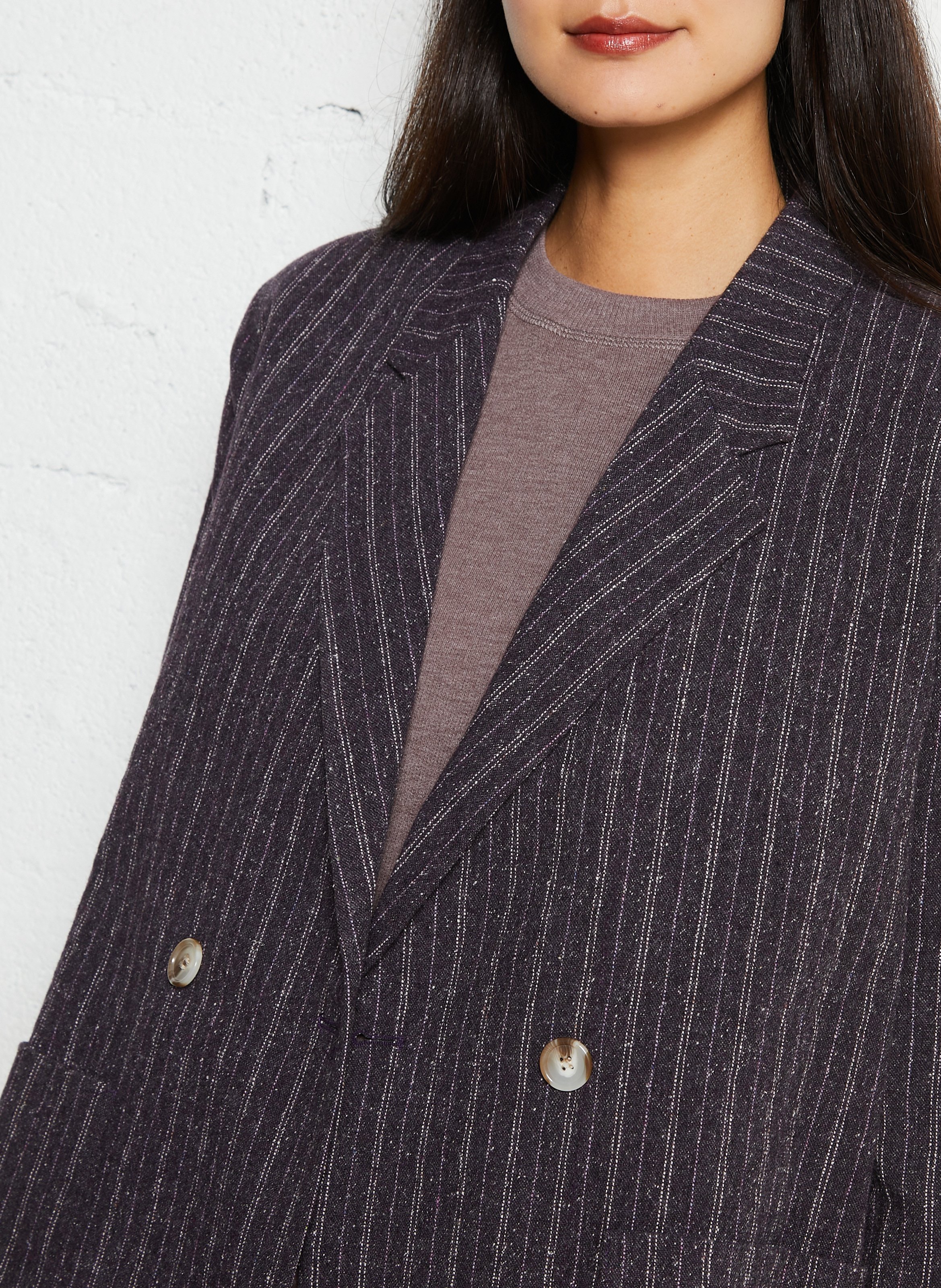 Veste oversize col tailleur rayée HOD PARIS Violet