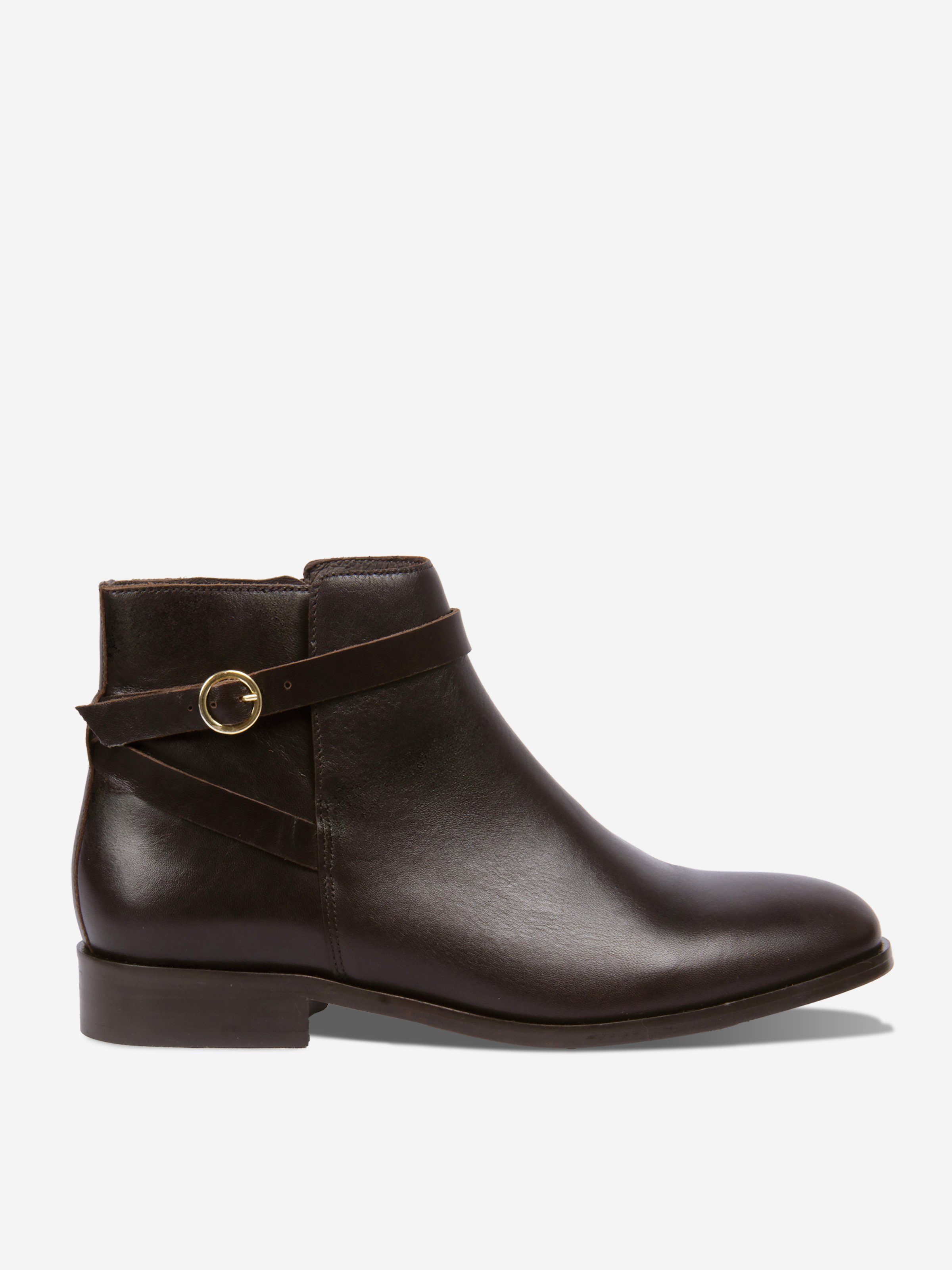 Flat leather riding Mid-calf boots JULES & JENN