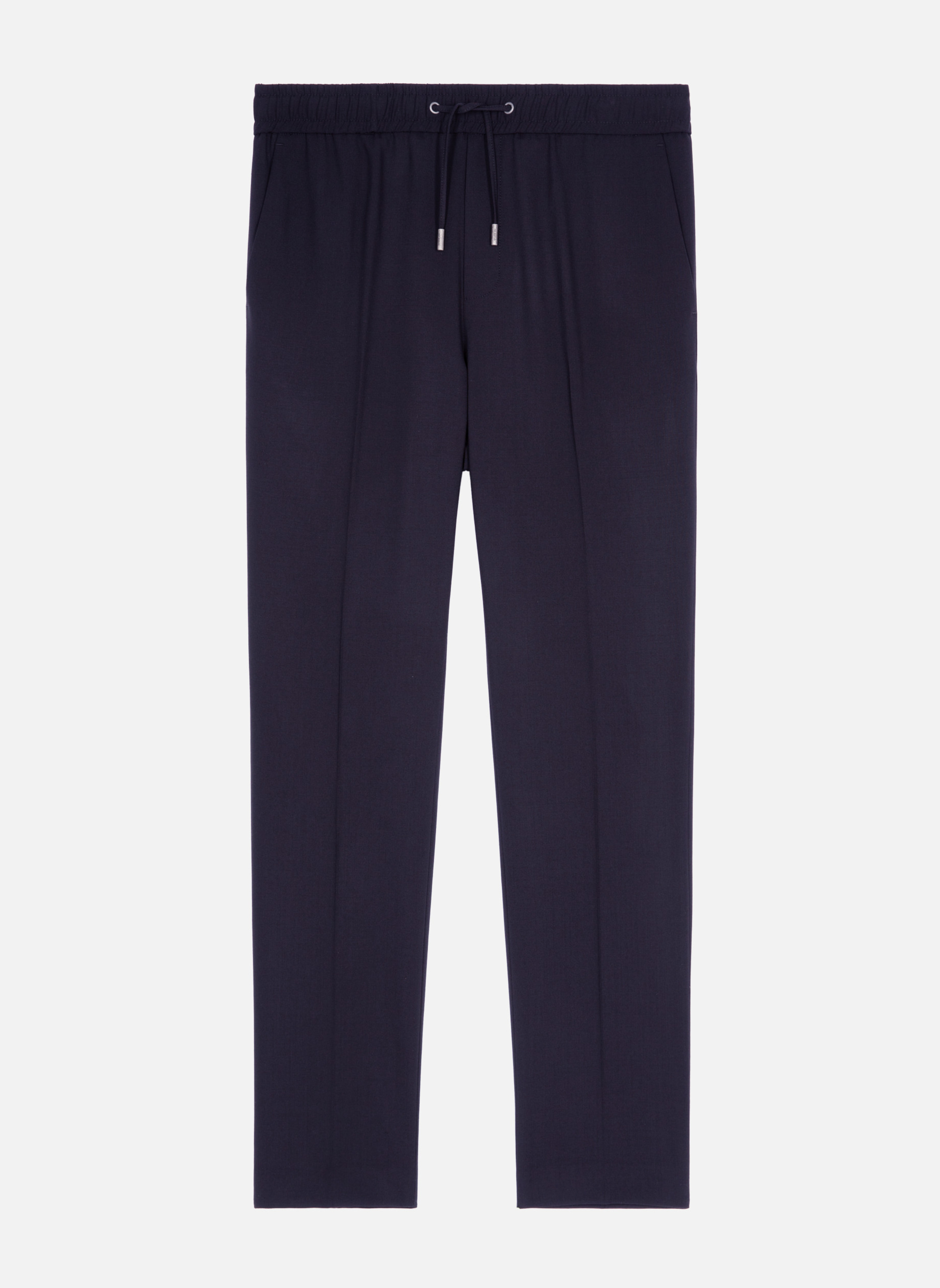 Elasticated straight wool trousers THE KOOPLES Blue